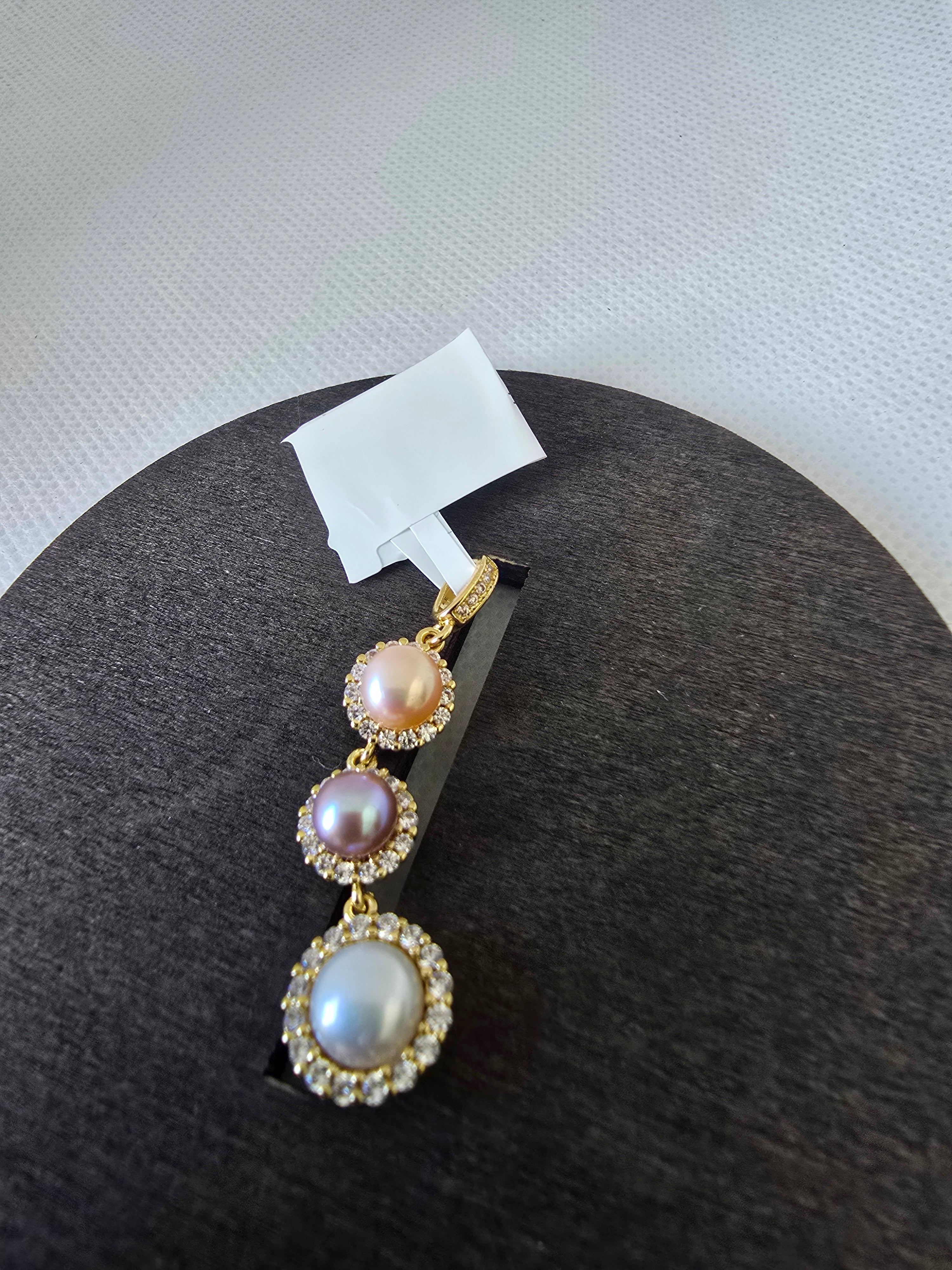Triple Freshwater Pearl Drop Pendant