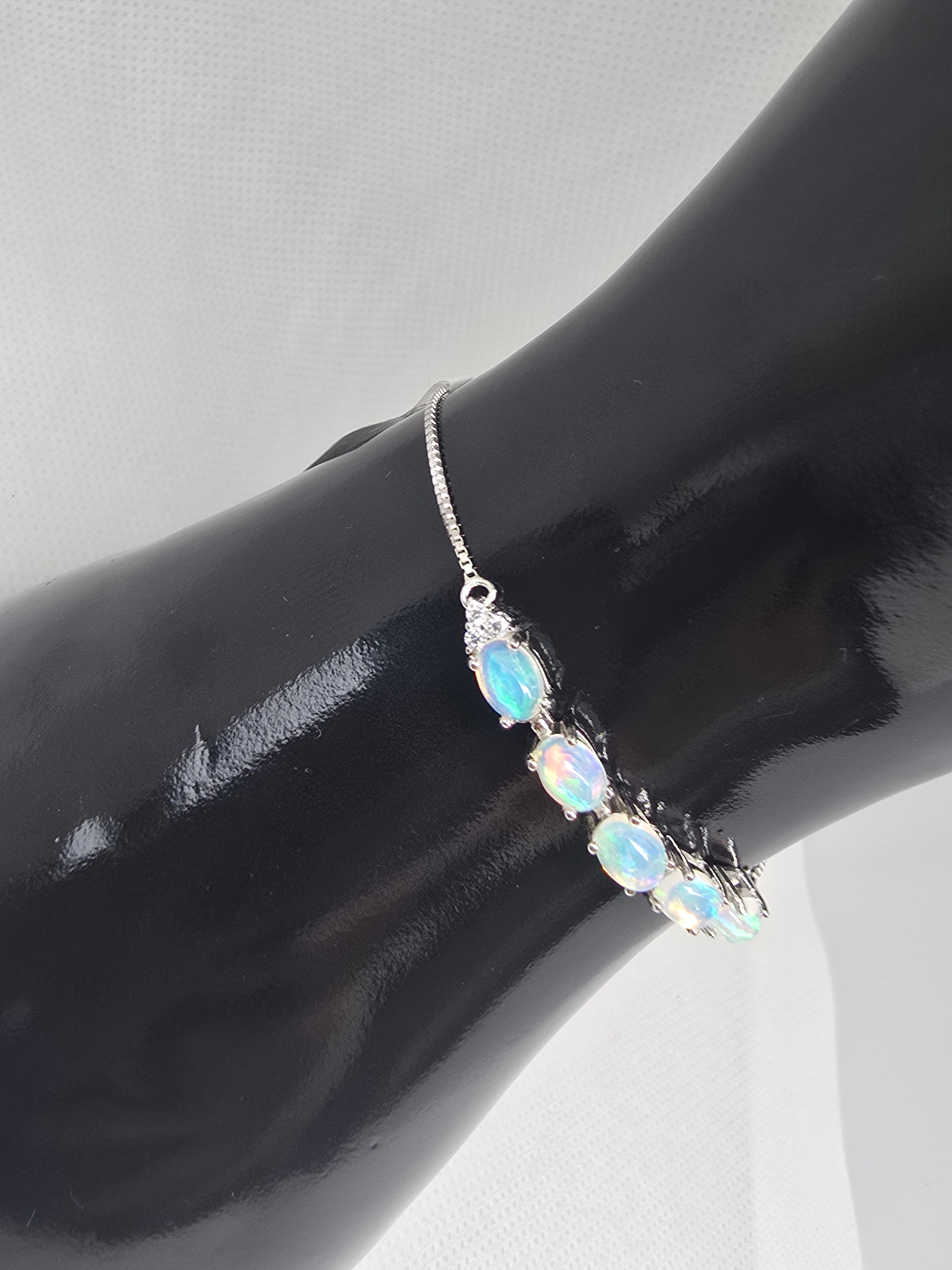 Opal Bolo Bracelet | S925 Sterling Silver | Adjustable