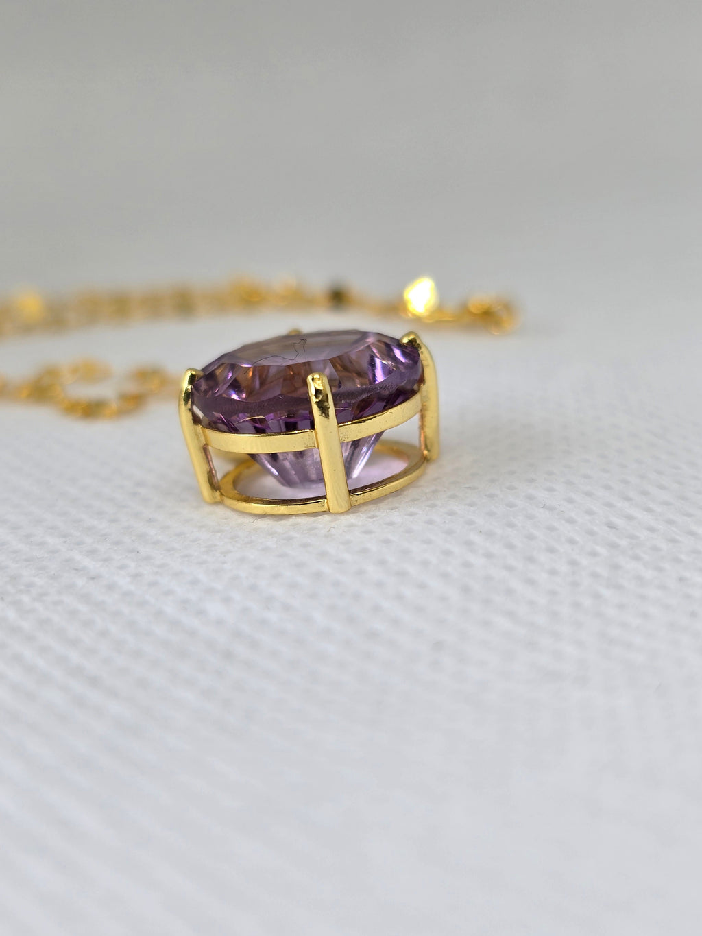 Ametrine Pendant Necklace | S925 Yellow Gold Plated | 18 Inch