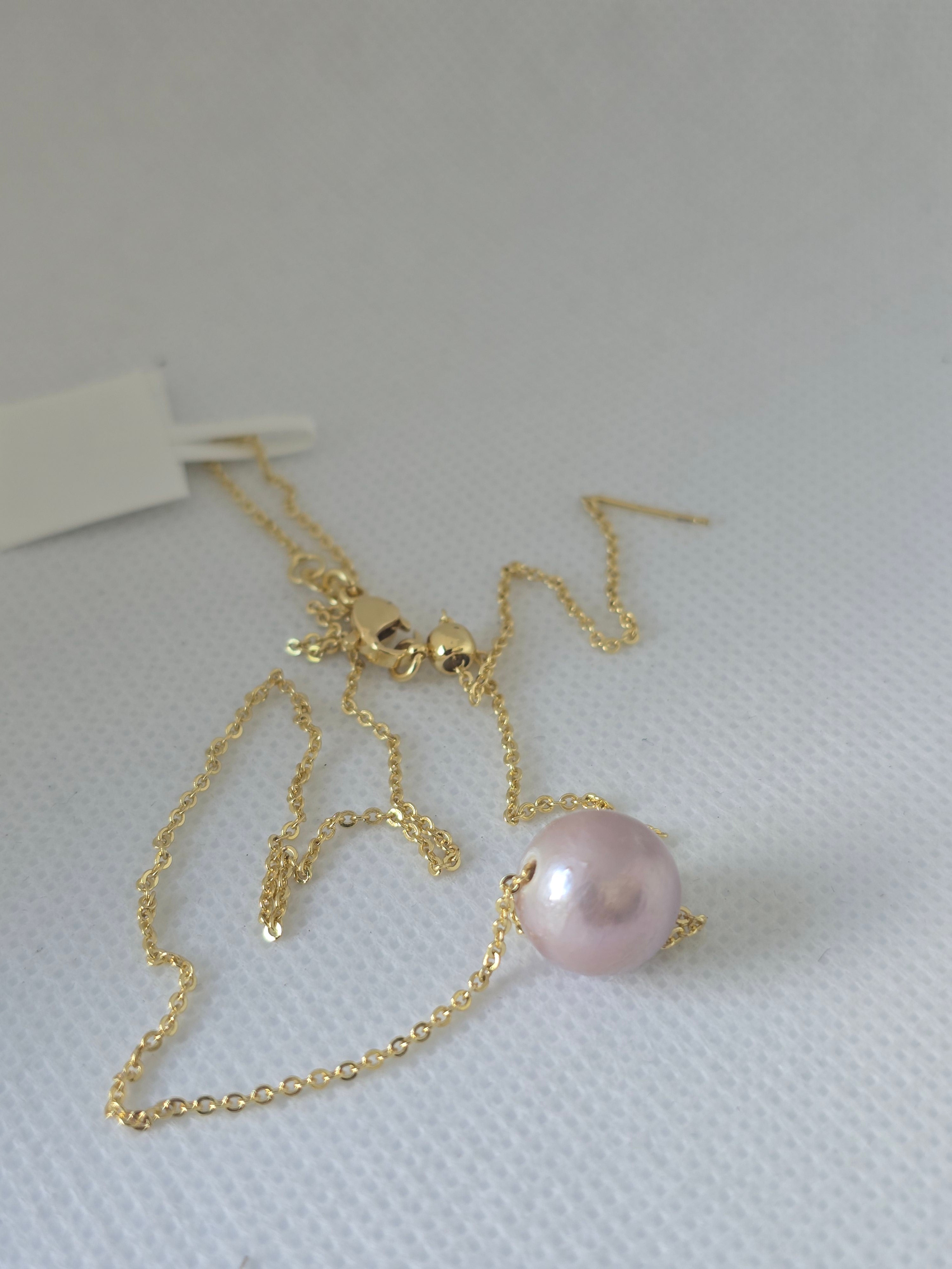Edison Pearl Station Necklace | Adjustable S925 Gold-Plated Chain