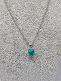 Natural Green Blue Opal Pendant — S925 Sterling Silver
