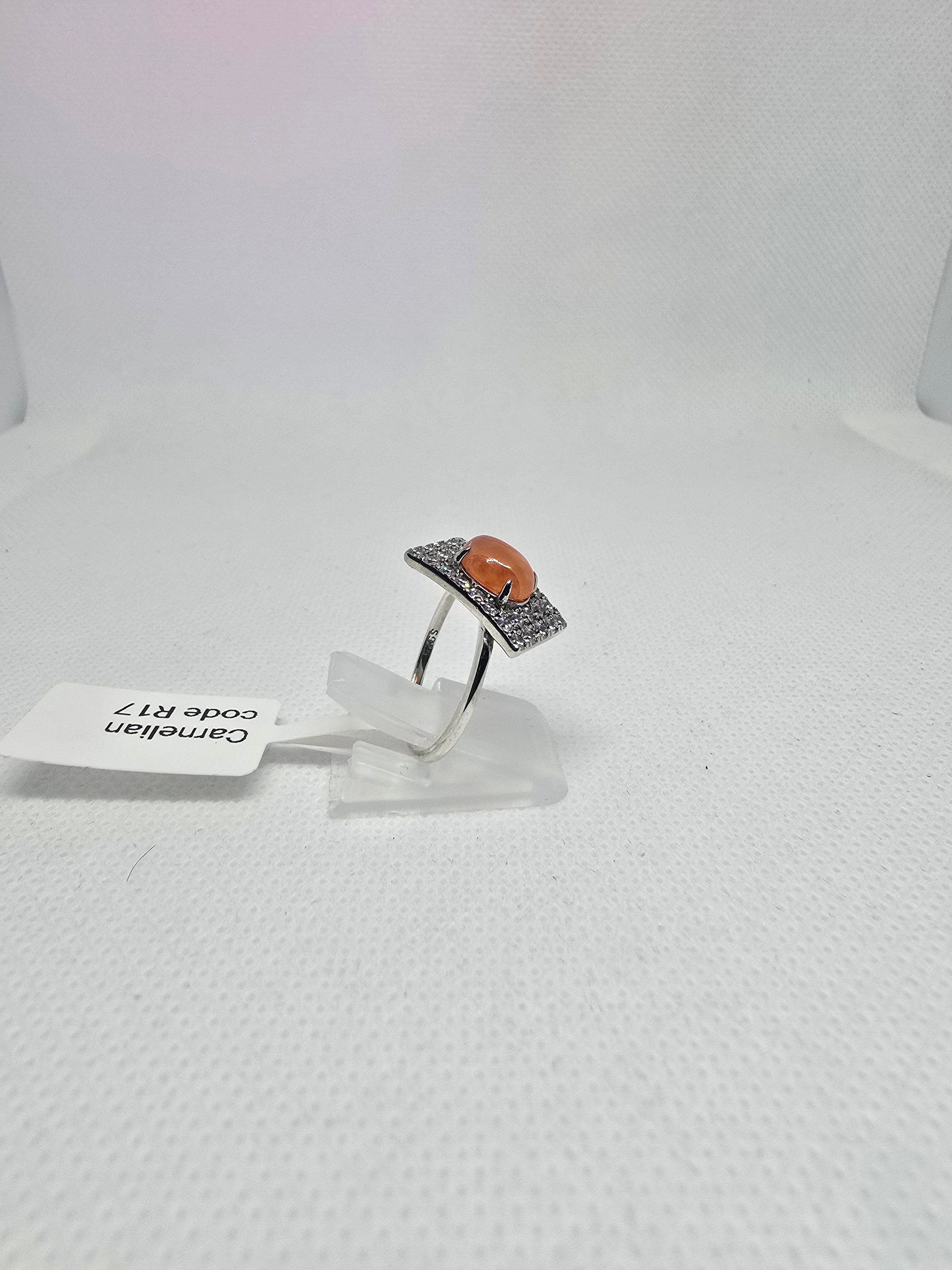 Natural Carnelian Ring – S925 Silver