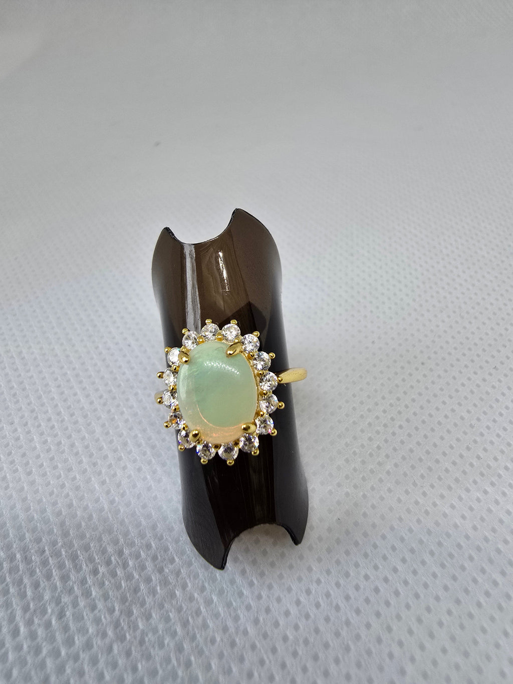 Natural Australian Opal Ring S925 Gold Plated