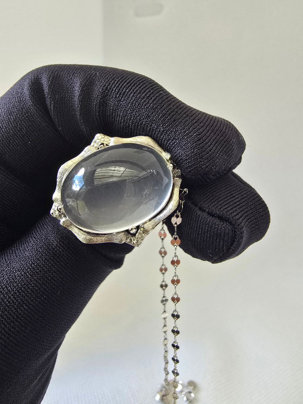 Rose Quartz Oval Cabochon Pendant Necklace | 925 Silver | 18 Inch Chain