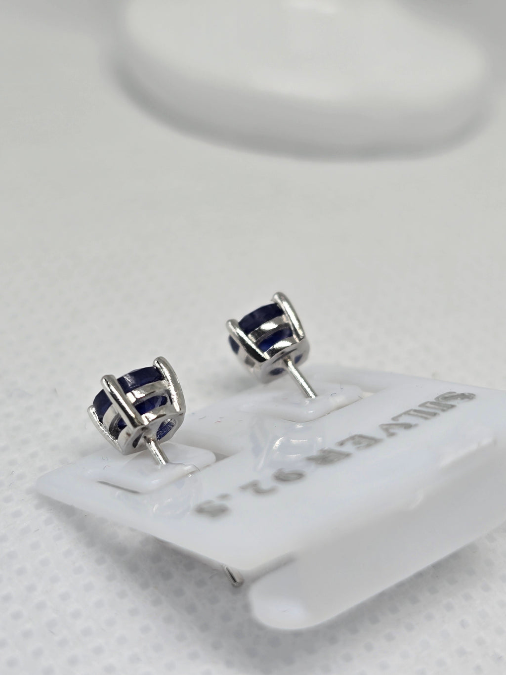 Natural Royal Blue Sapphire Solitaire Stud Earrings – S925 Sterling Silver