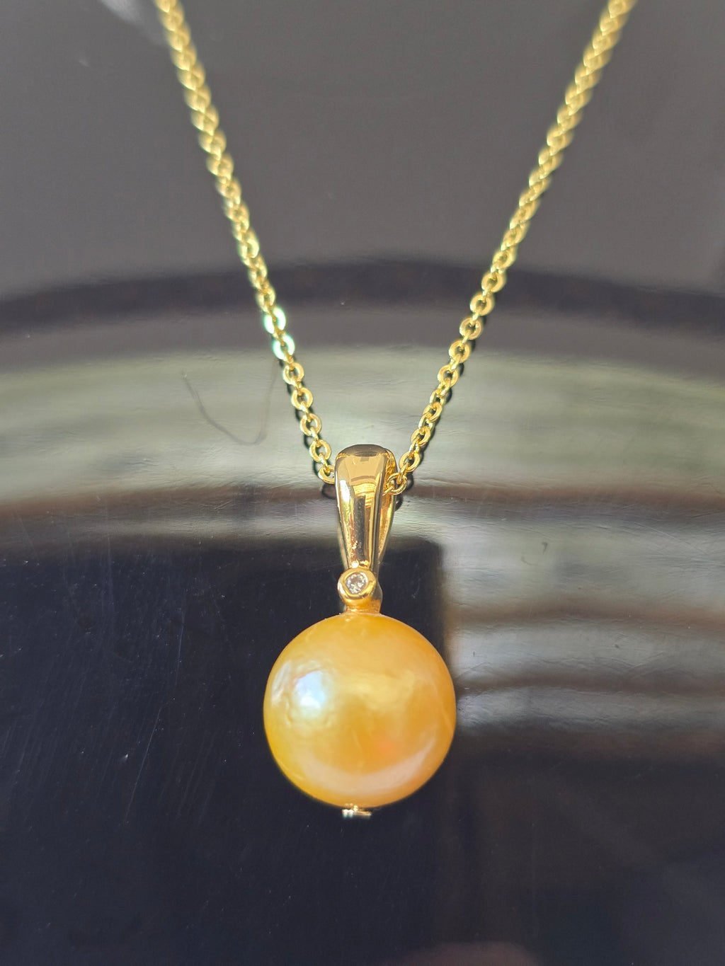 Golden Edison Pearl Necklace | Bolo Style S925 Gold-Plated Chain