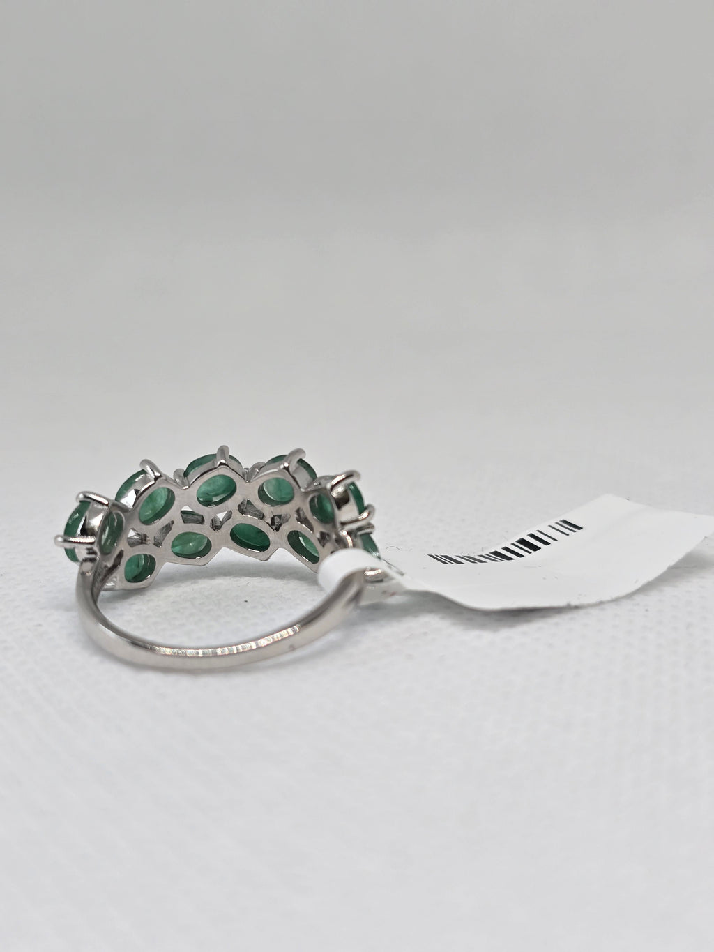 Natural Emerald Cluster Ring – S925 Sterling Silver