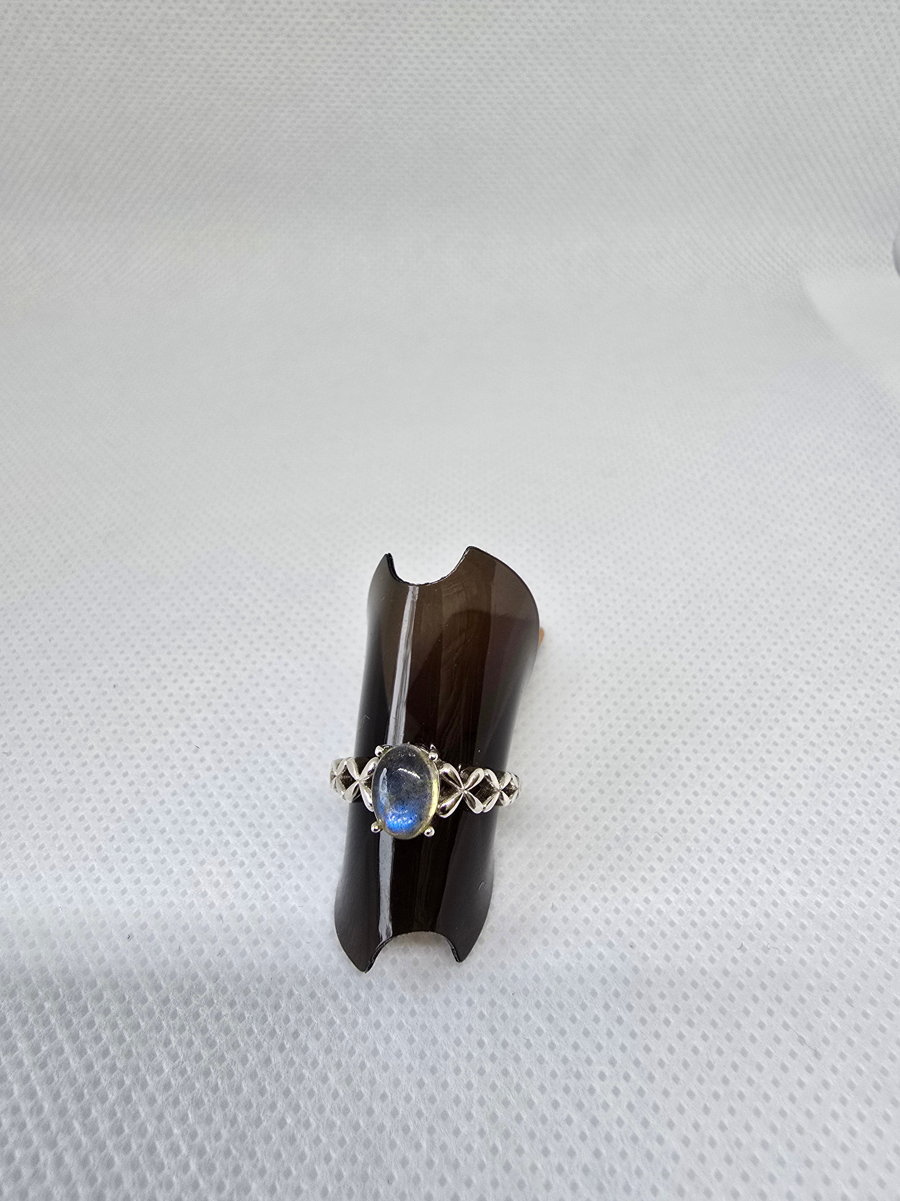 Natural Labradorite Ring S925