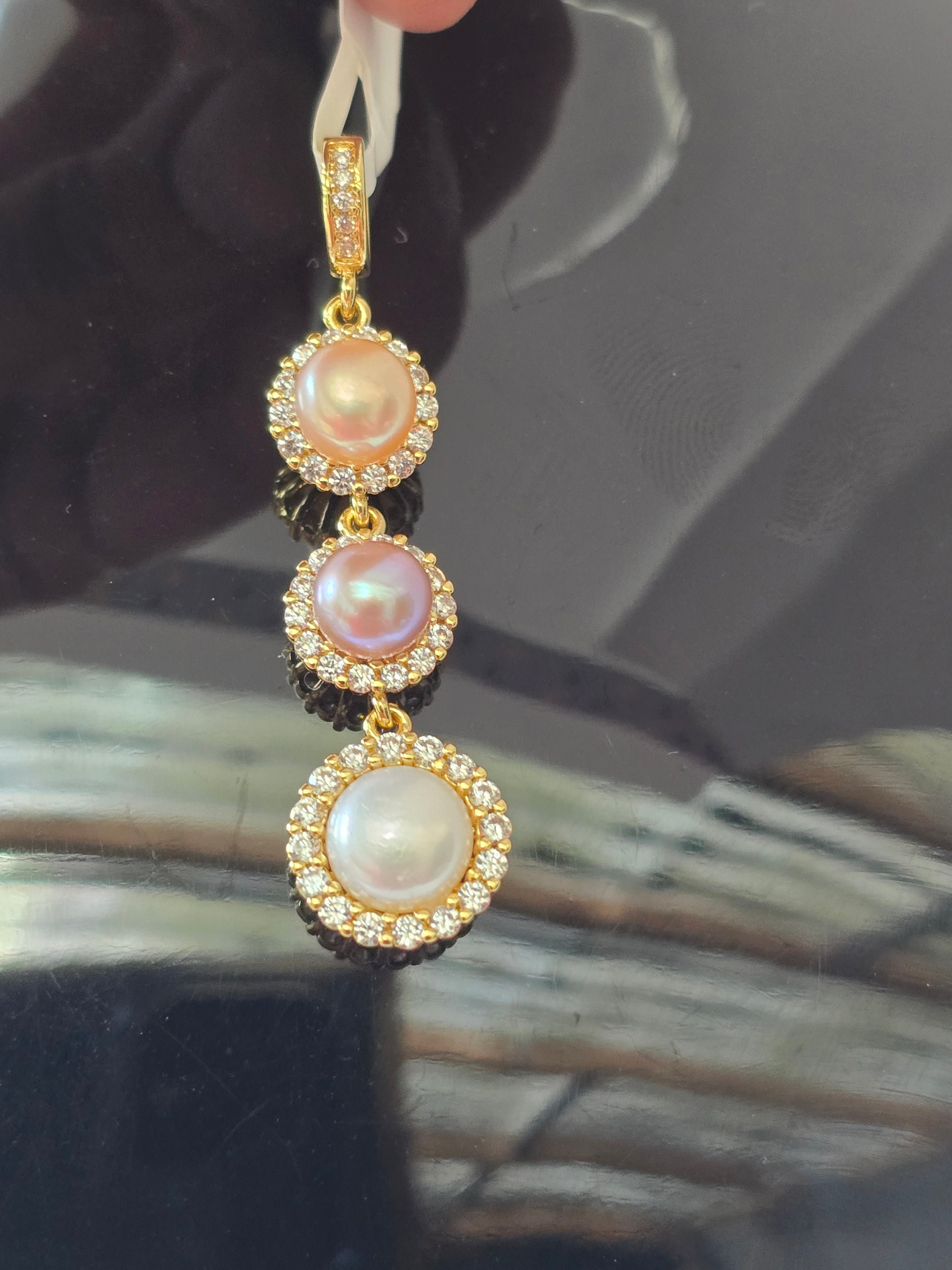 Triple Freshwater Pearl Drop Pendant