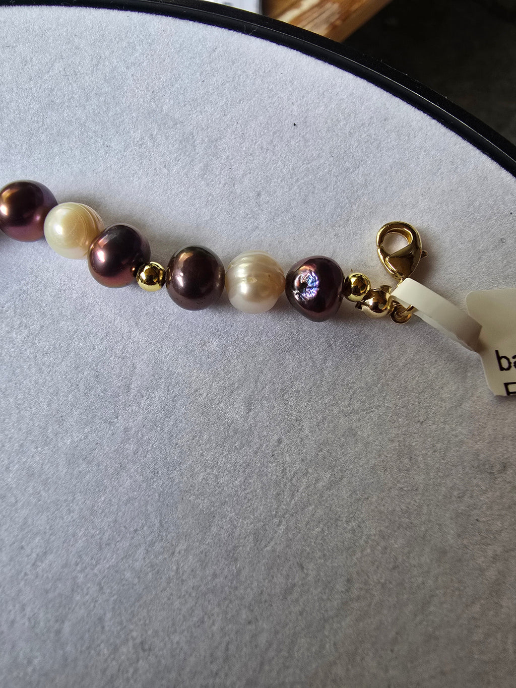 Real Purple & White Baroque Freshwater Pearl Bracelet  | 7–9 Inch