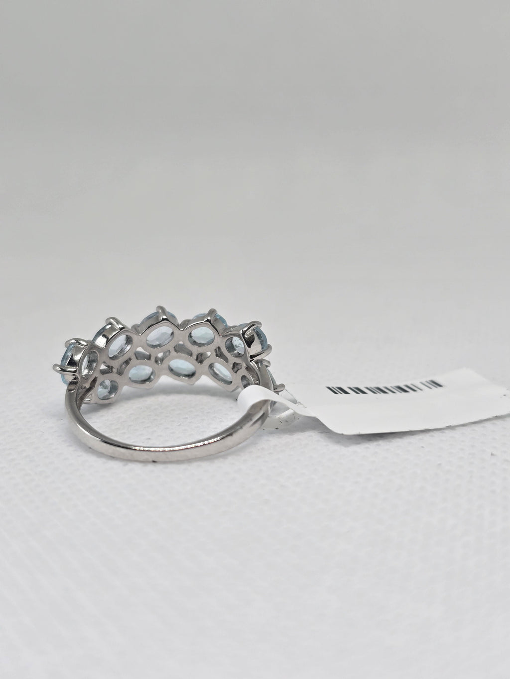 Blue Topaz Double Row Cluster Ring – S925 Sterling Silver