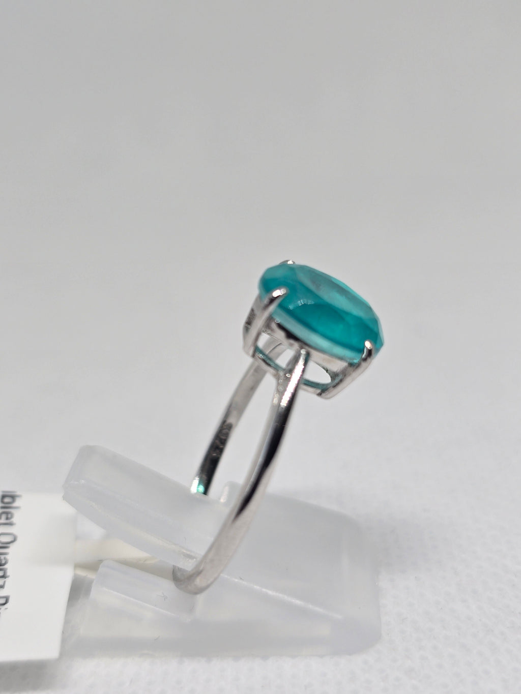 Paraiba Doublet Quartz Solitaire Ring in S925 Silver