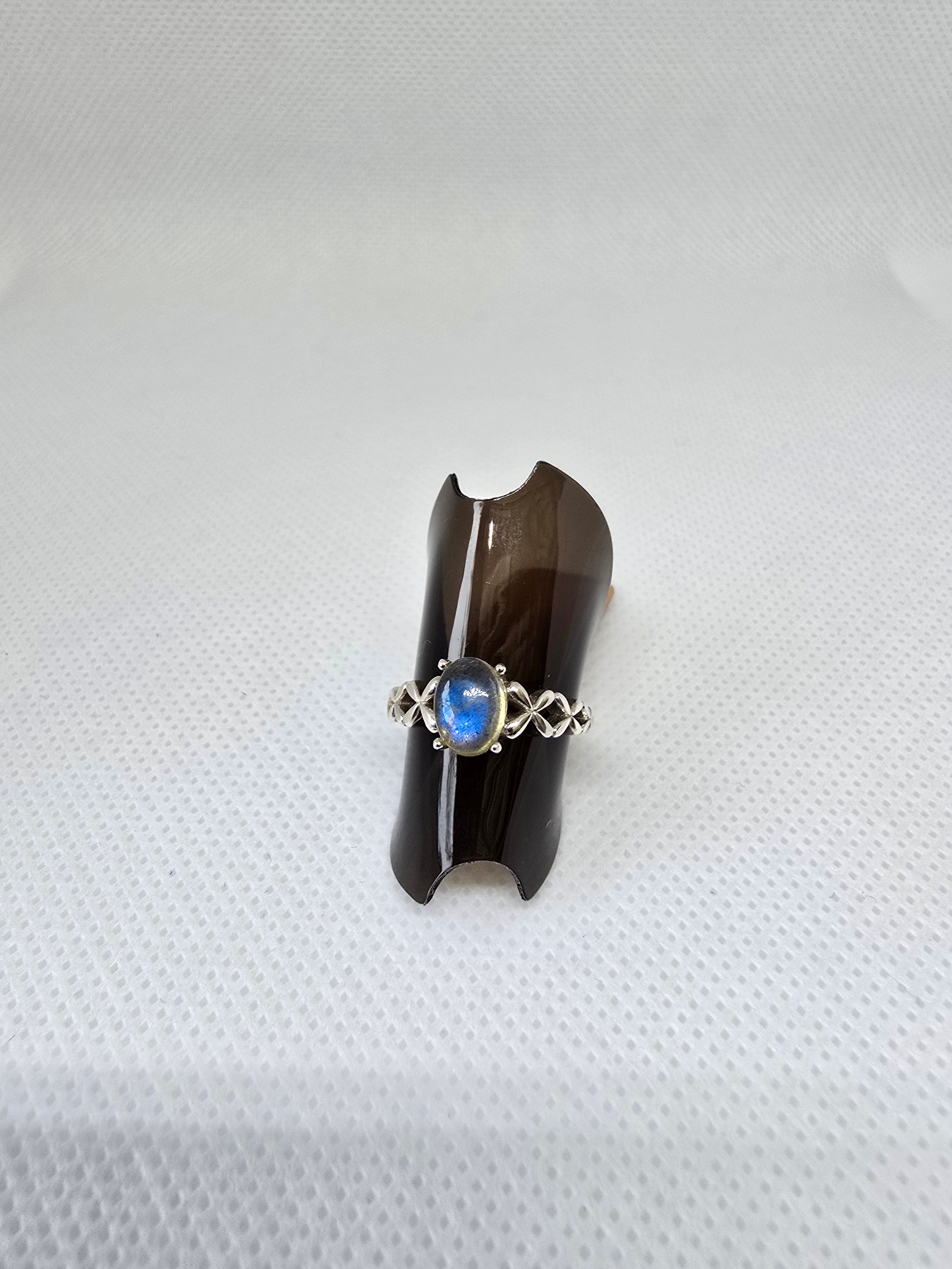 Natural Labradorite Ring S925