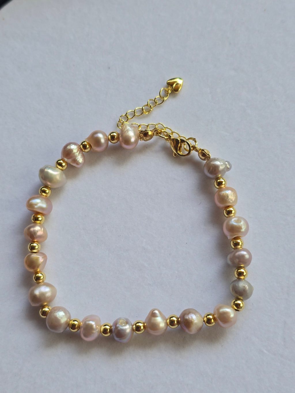 Real Pink Baroque Freshwater Pearl Bracelet | 7.5–10 Inch