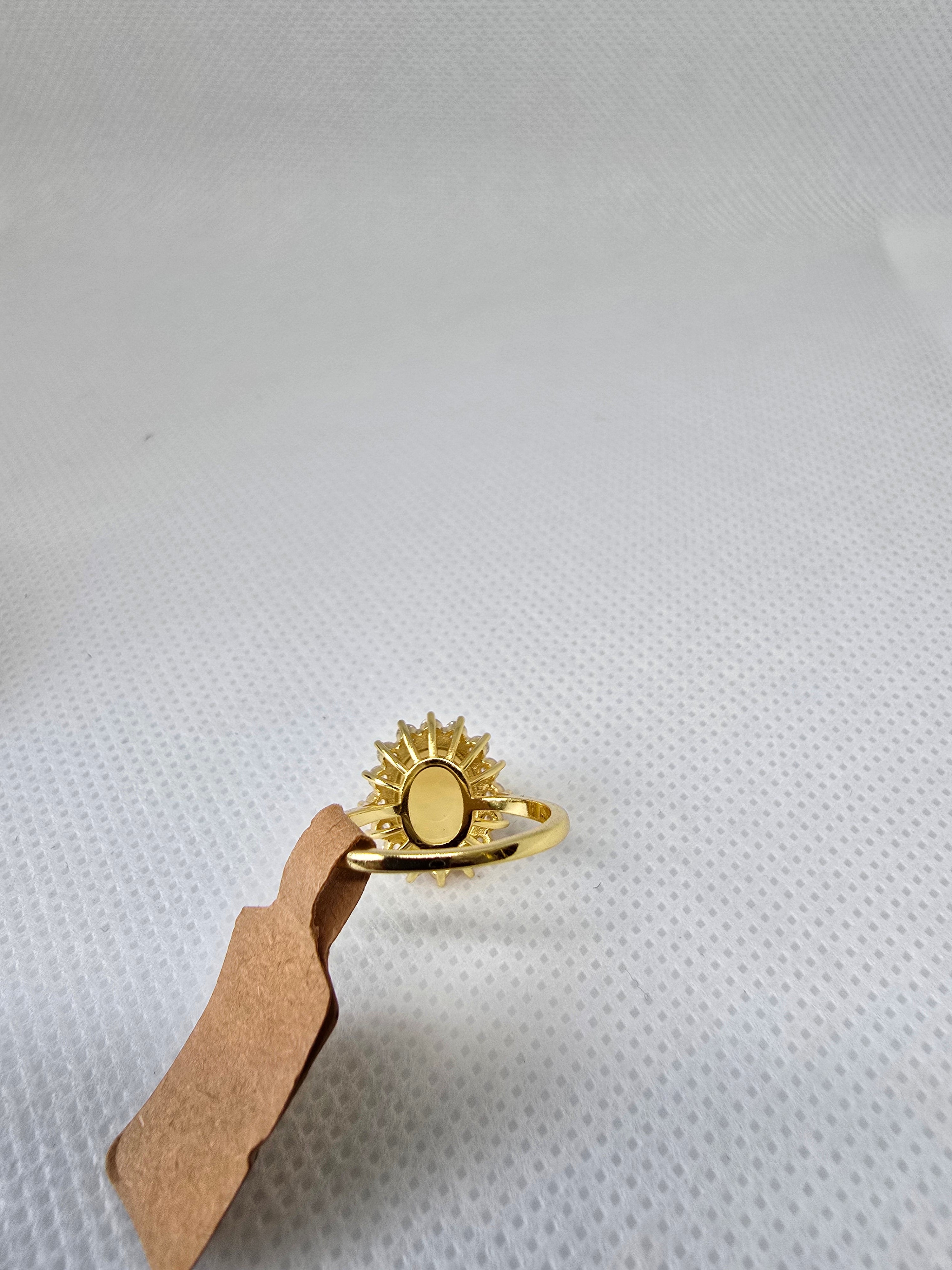 Natural Australian Opal Ring S925 Gold Plated