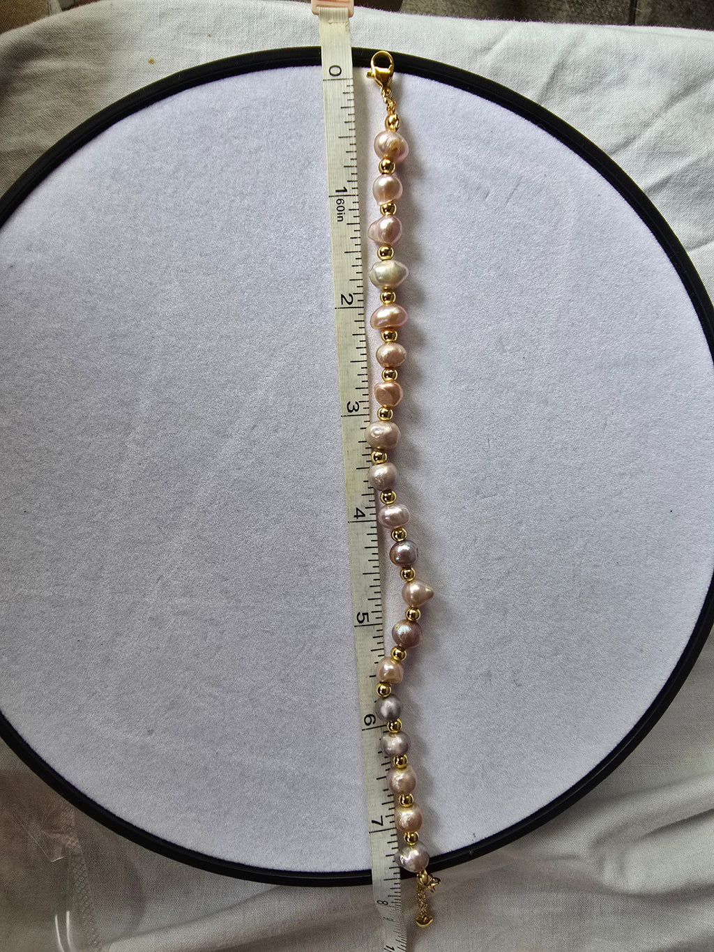 Real Pink Baroque Freshwater Pearl Bracelet | 7.5–10 Inch