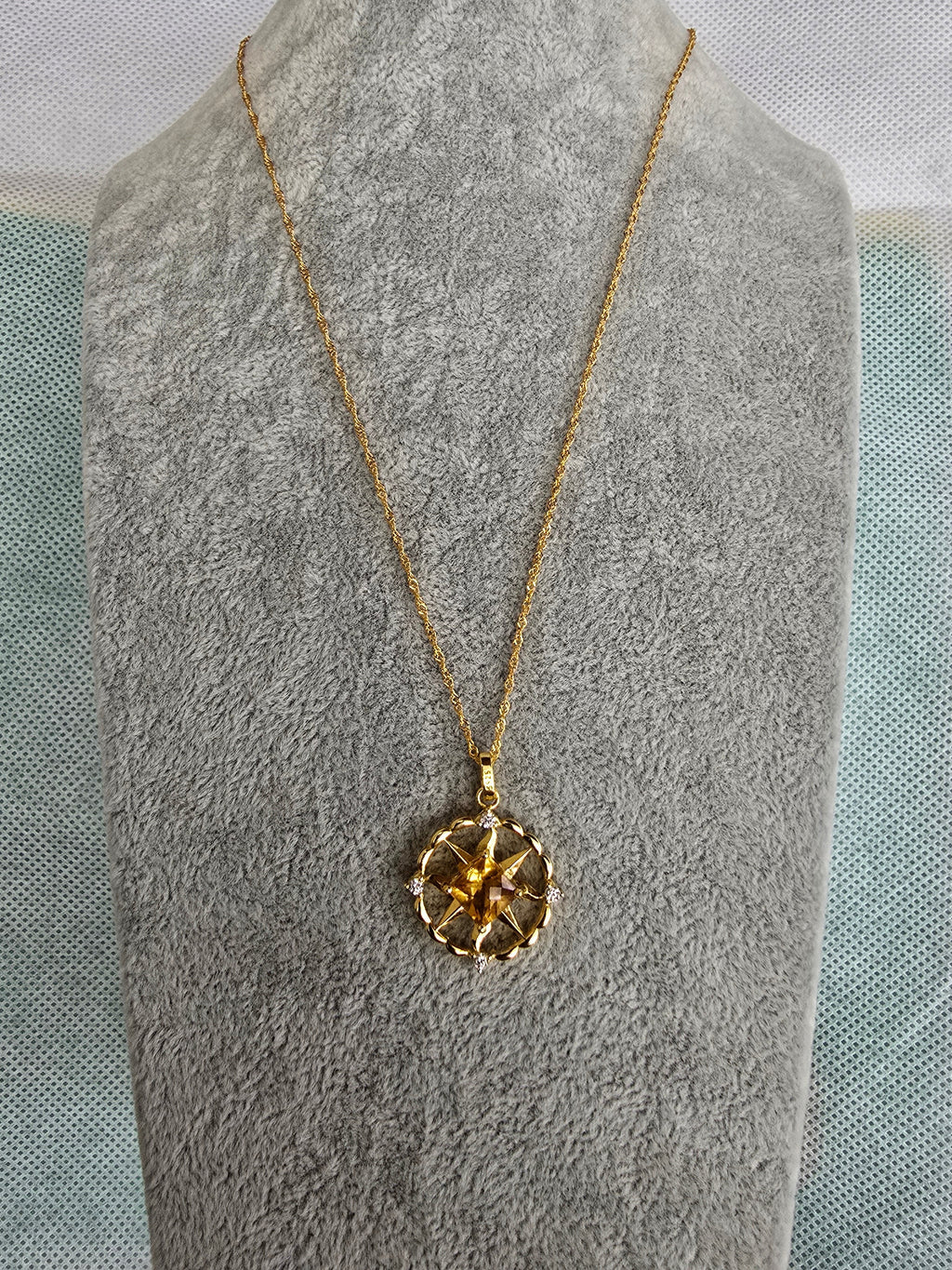 Natural Citrine Pendant – S925 Setting