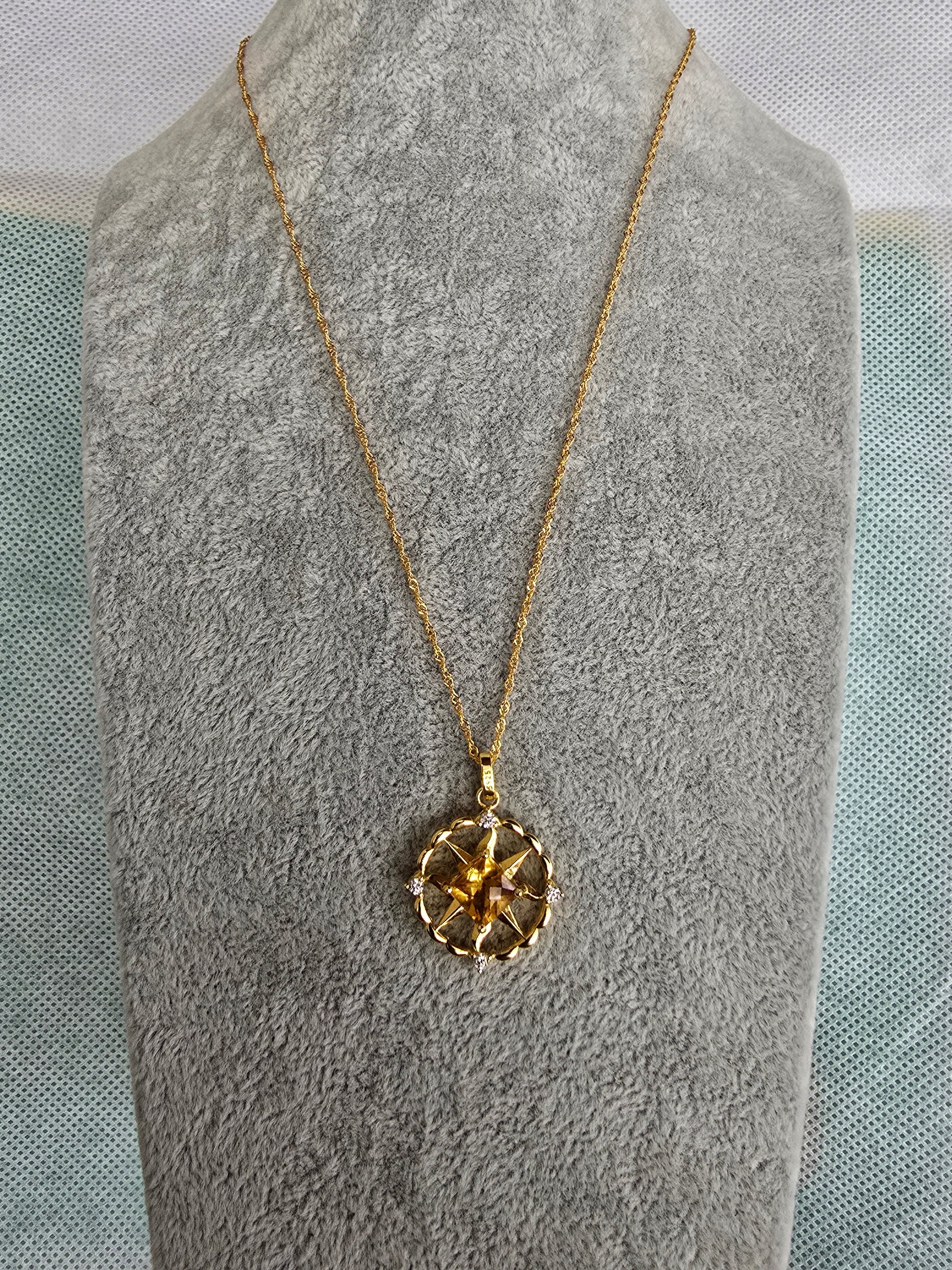 Natural Citrine Pendant – S925 Setting