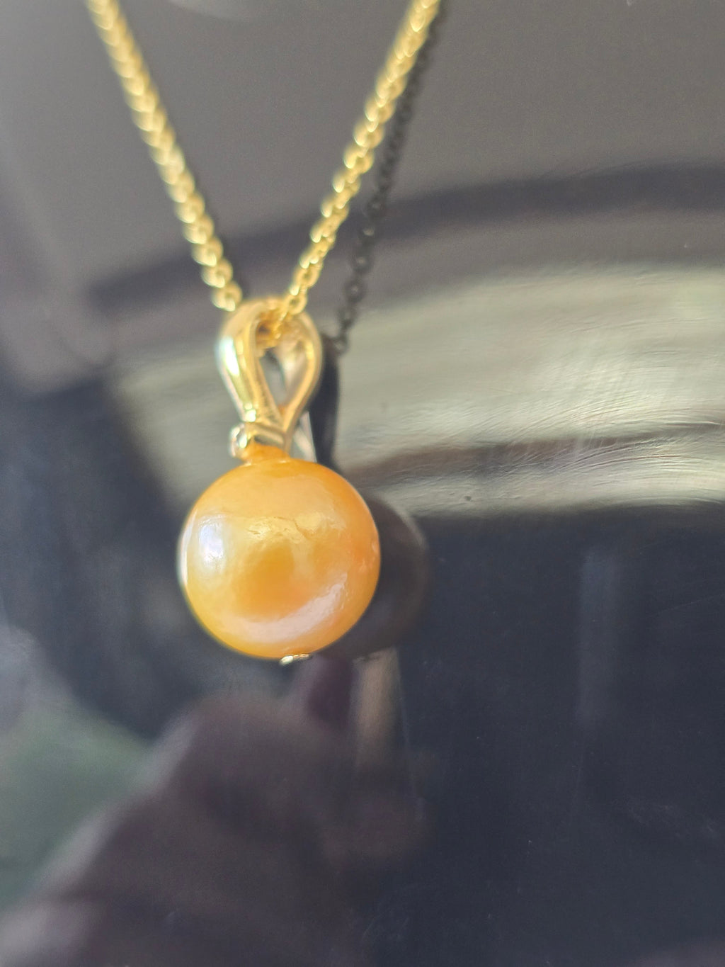 Golden Edison Pearl Necklace | Bolo Style S925 Gold-Plated Chain