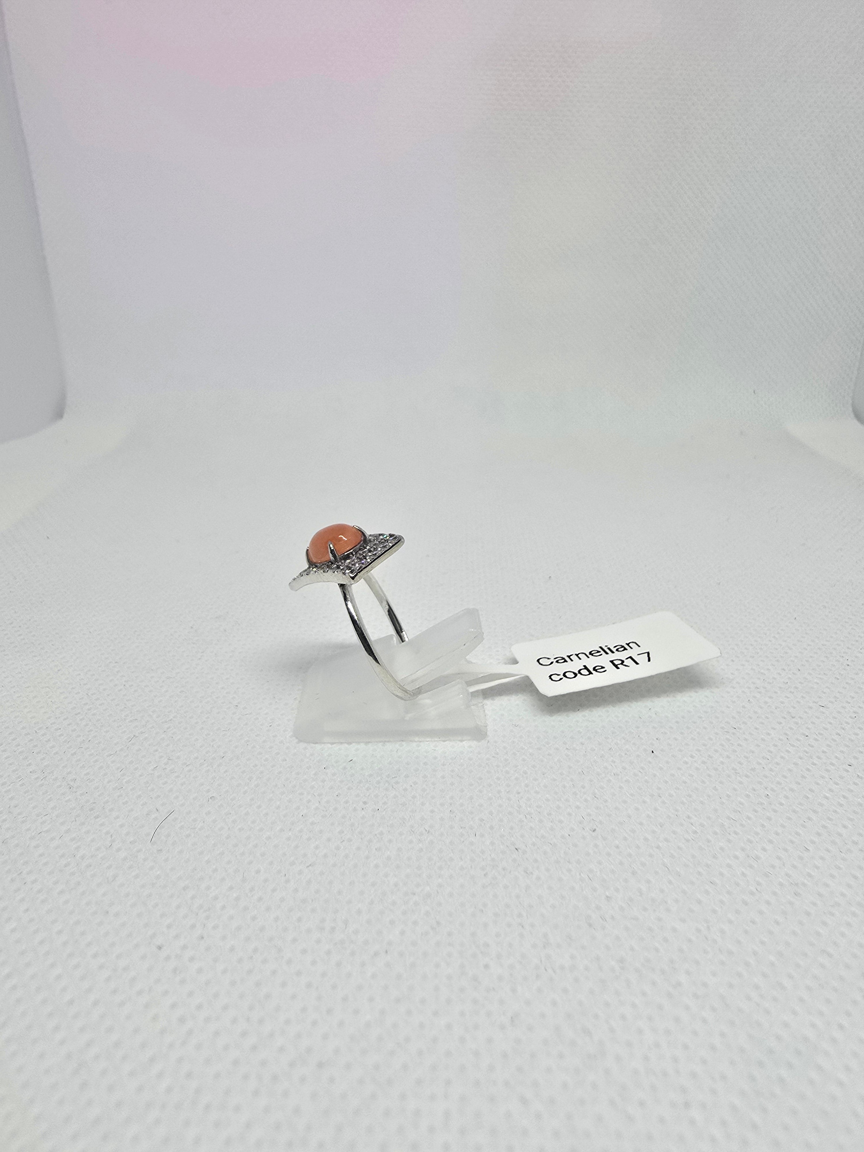 Natural Carnelian Ring – S925 Silver