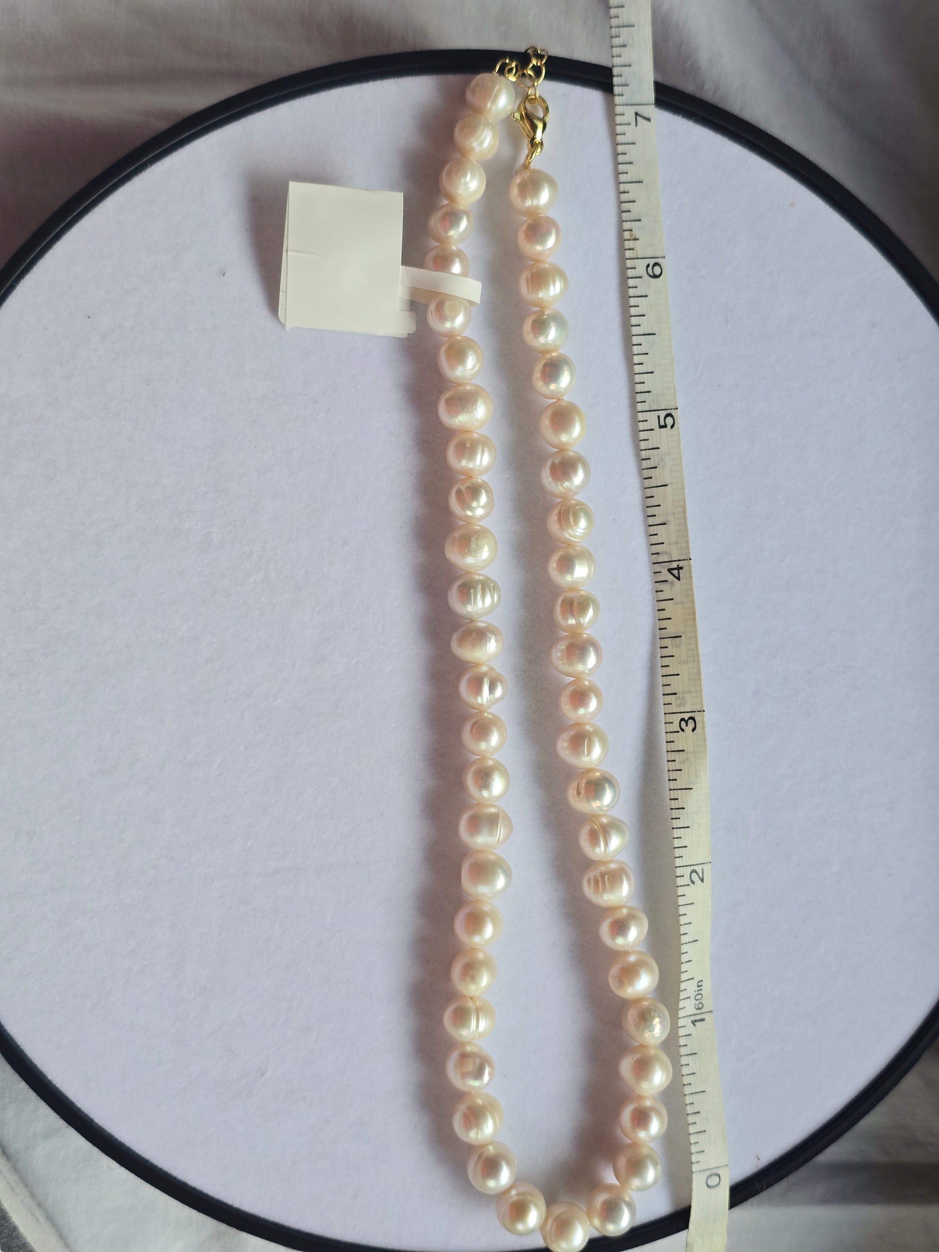 White Baroque Freshwater Pearl Choker