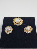 7.4mm Freshwater Pearl Ring & Earrings Set – 5 Micron Gold Setting