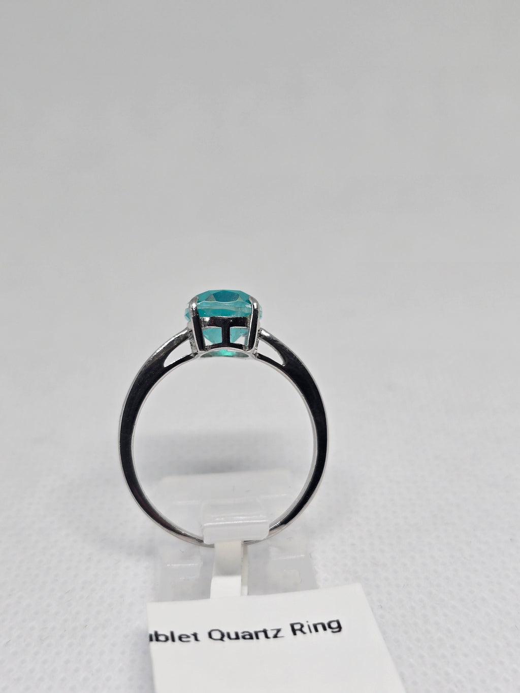 Paraiba Doublet Quartz Solitaire Ring in S925 Silver