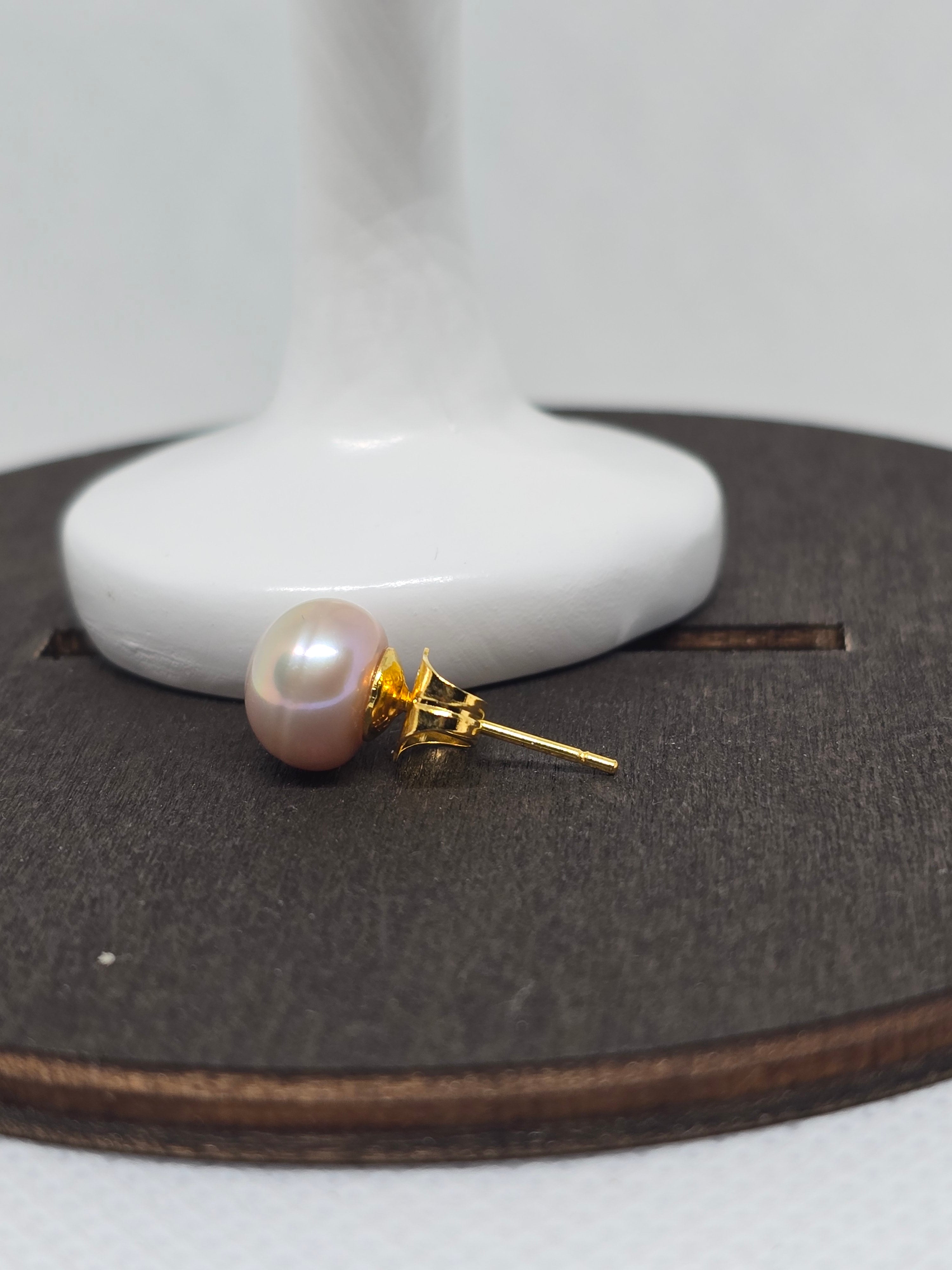 Pinkish Freshwater Pearl Stud Earrings
