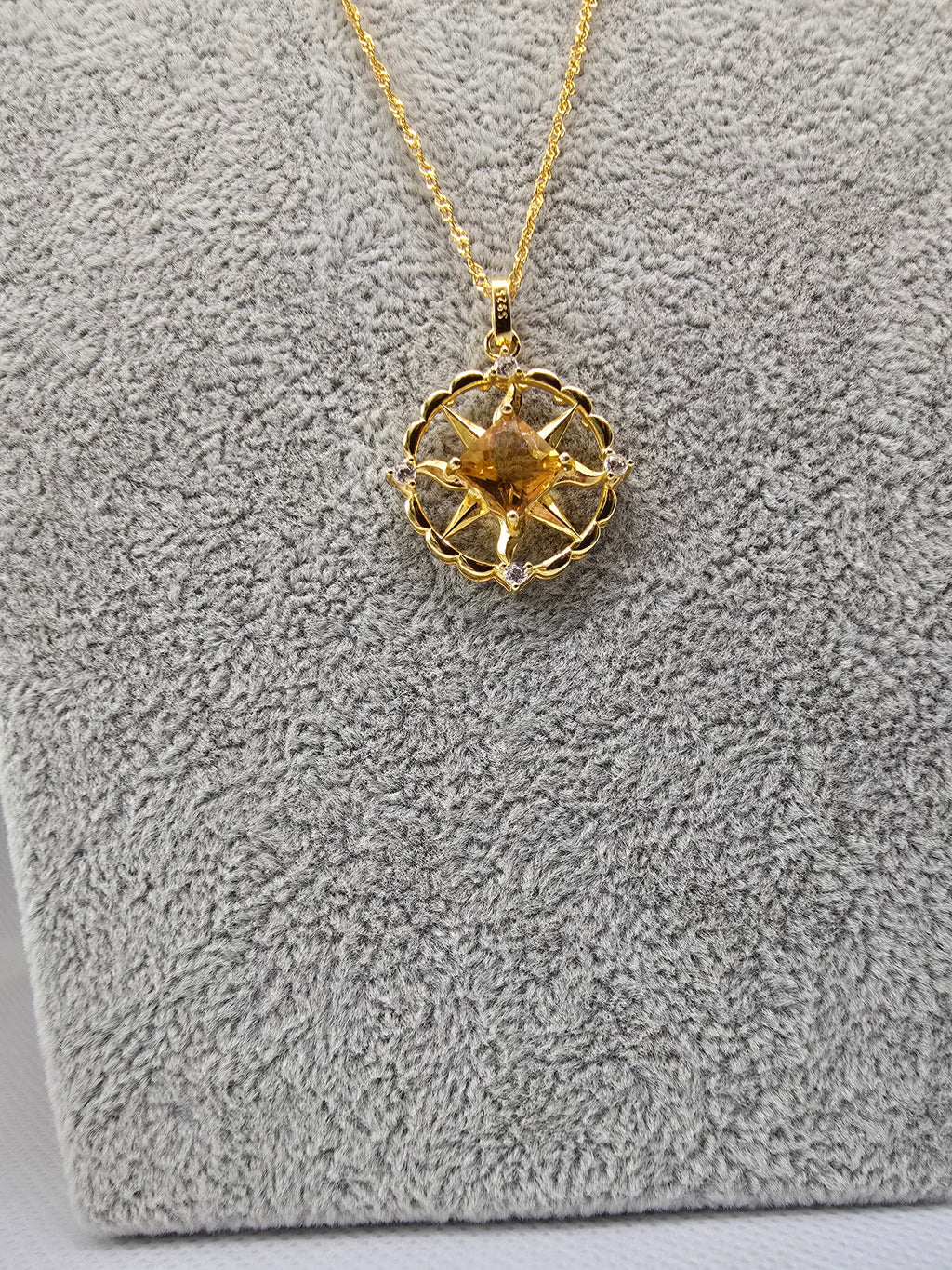 Natural Citrine Pendant – S925 Setting