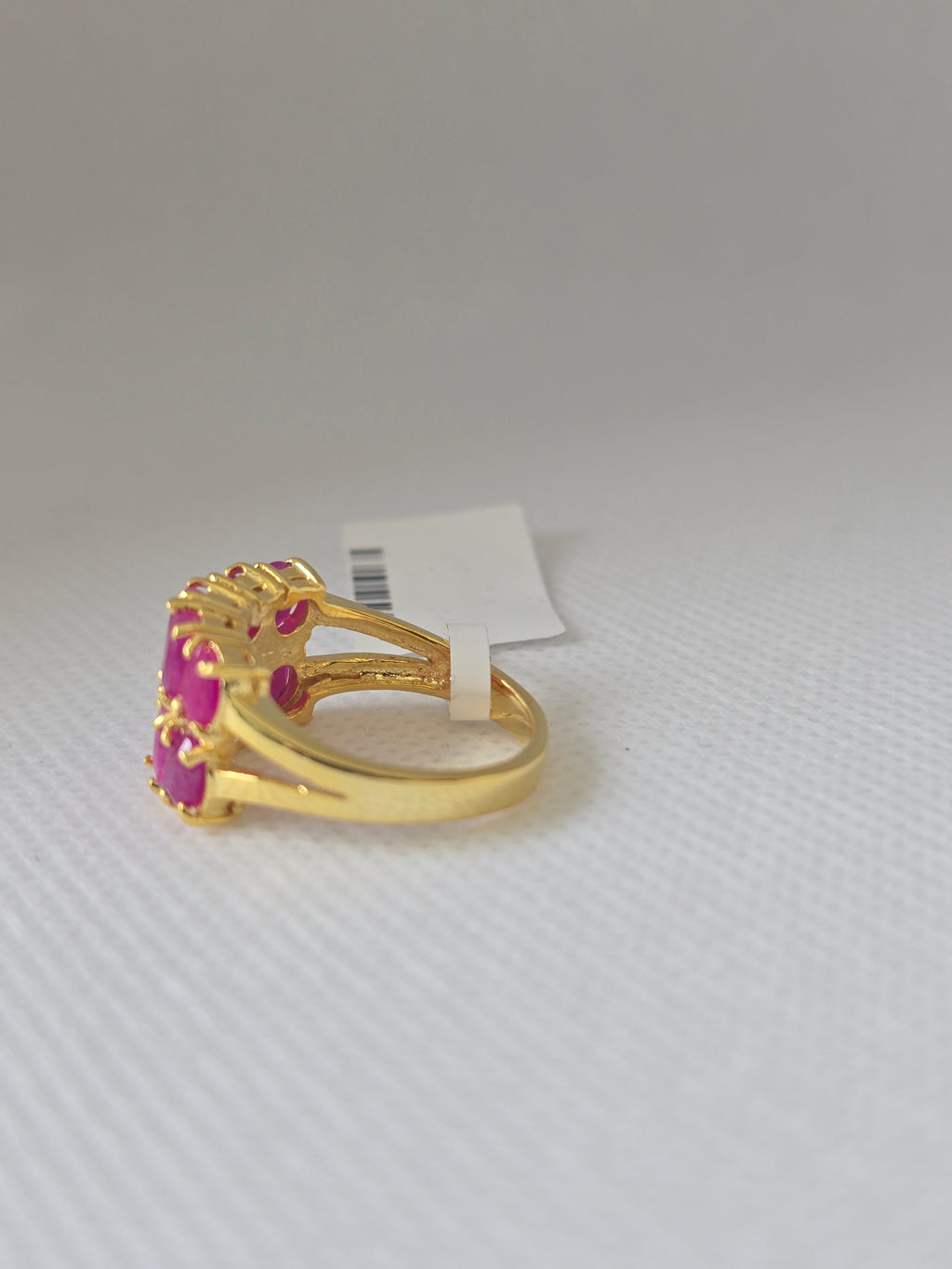 Natural Ruby Double Row Ring – Gold Plated S925