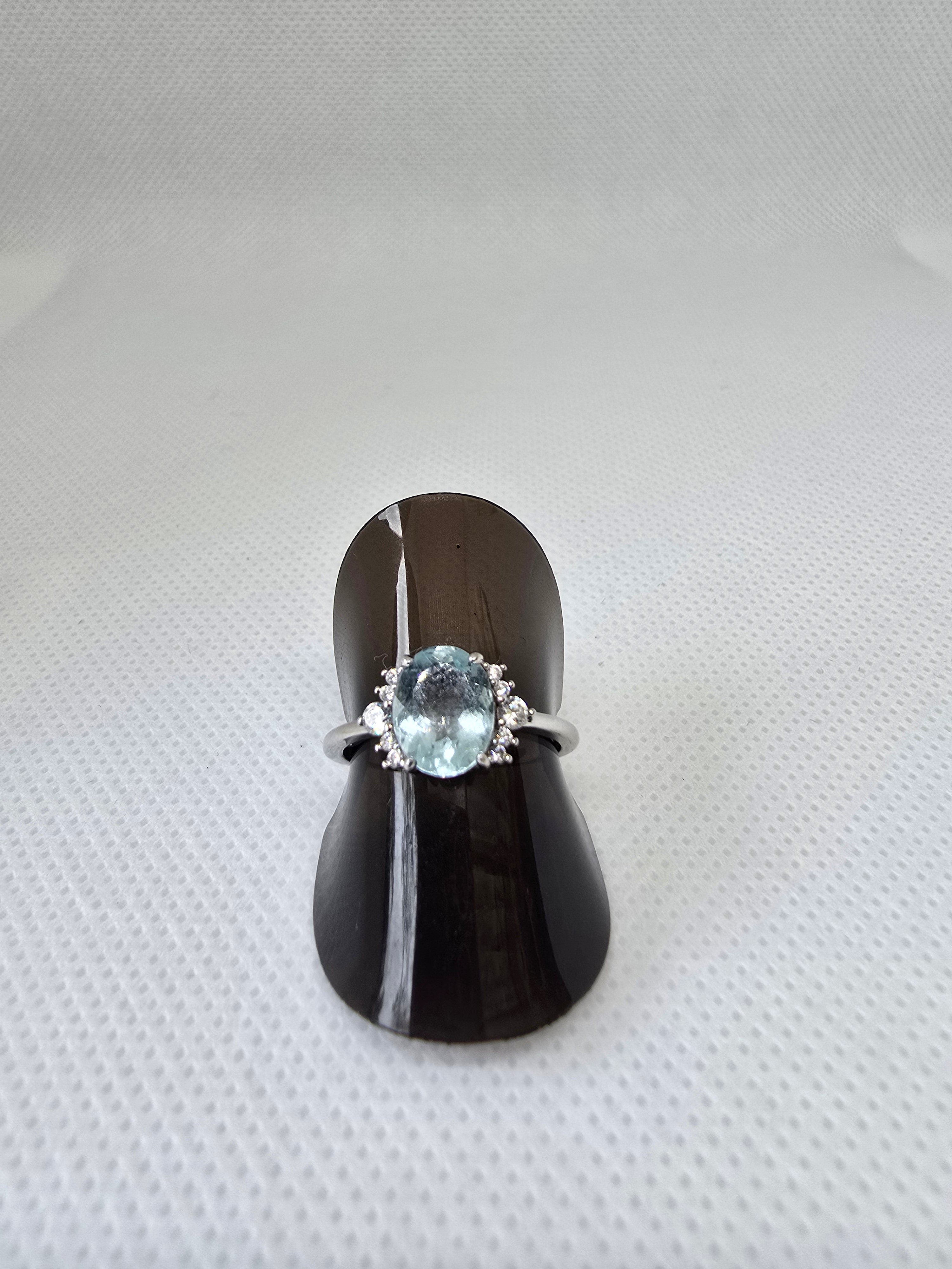 Natural Aquamarine Ring — S925 Sterling Silver
