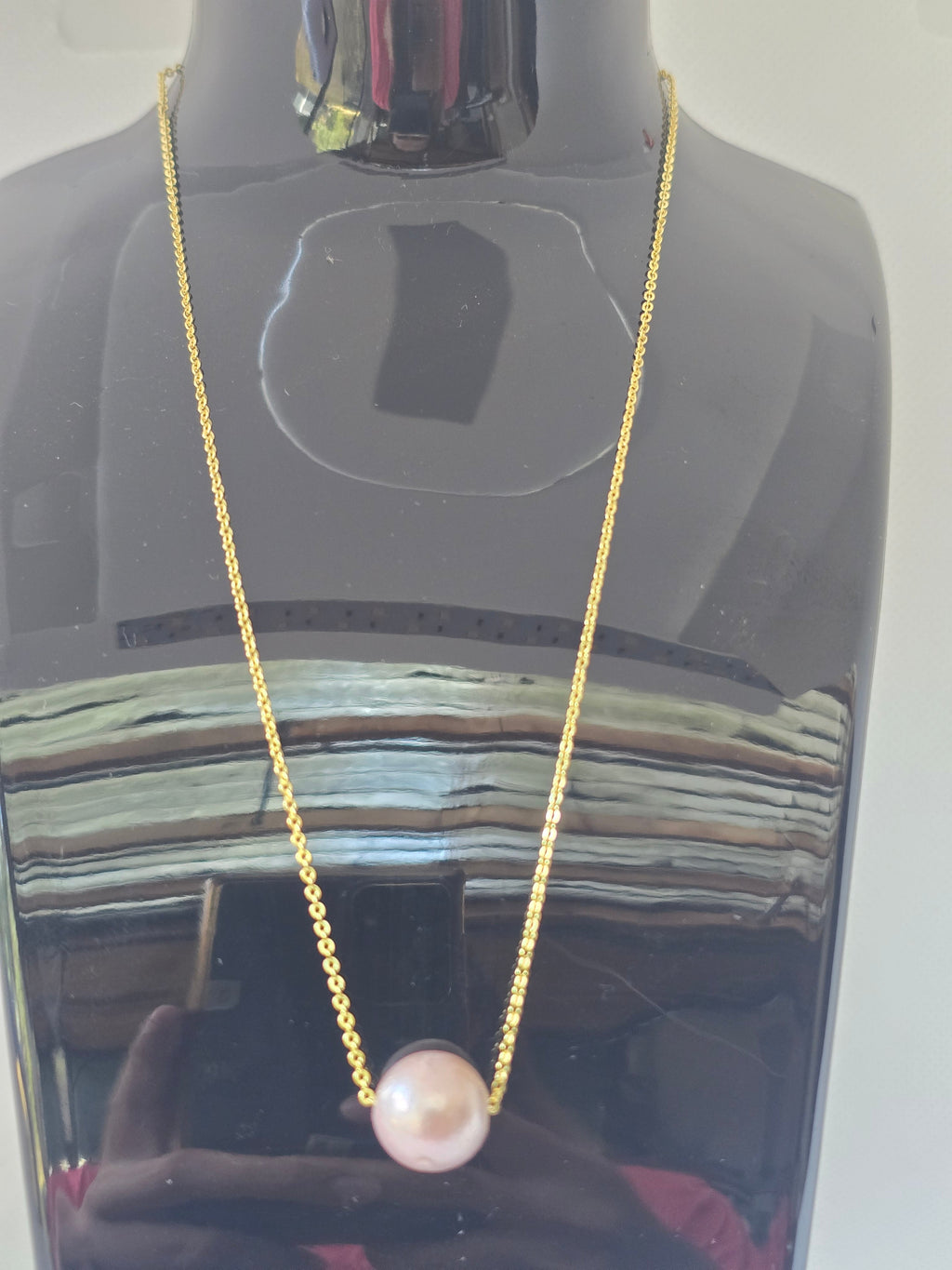 Edison Pearl Station Necklace | Adjustable S925 Gold-Plated Chain