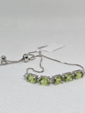 Natural Peridot Five-Stone Bolo Bracelet – S925 Sterling Silver | Adjustable