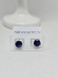 Natural Royal Blue Sapphire Solitaire Stud Earrings – S925 Sterling Silver