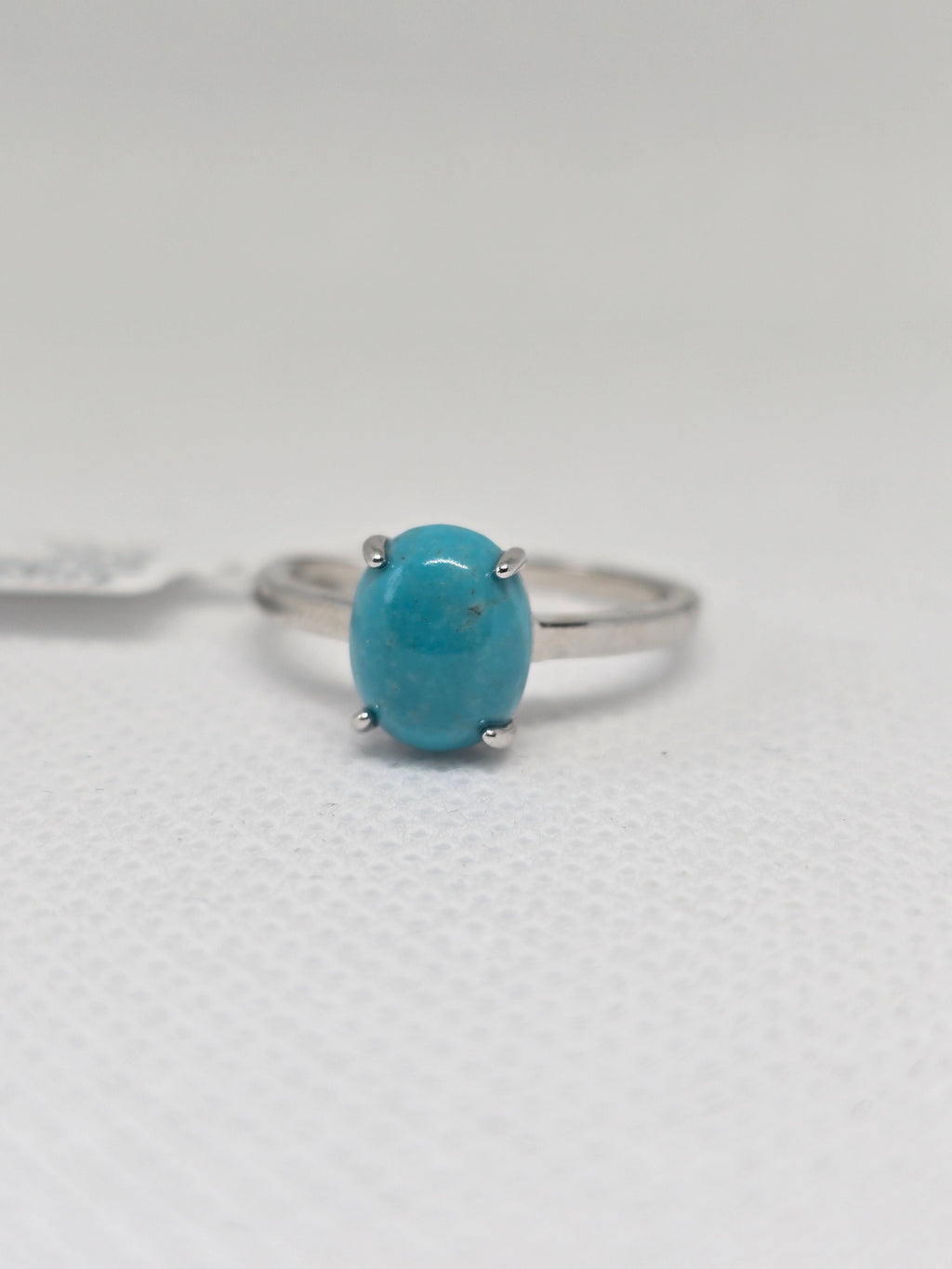 Natural Turquoise Solitaire Ring – S925 Sterling Silver