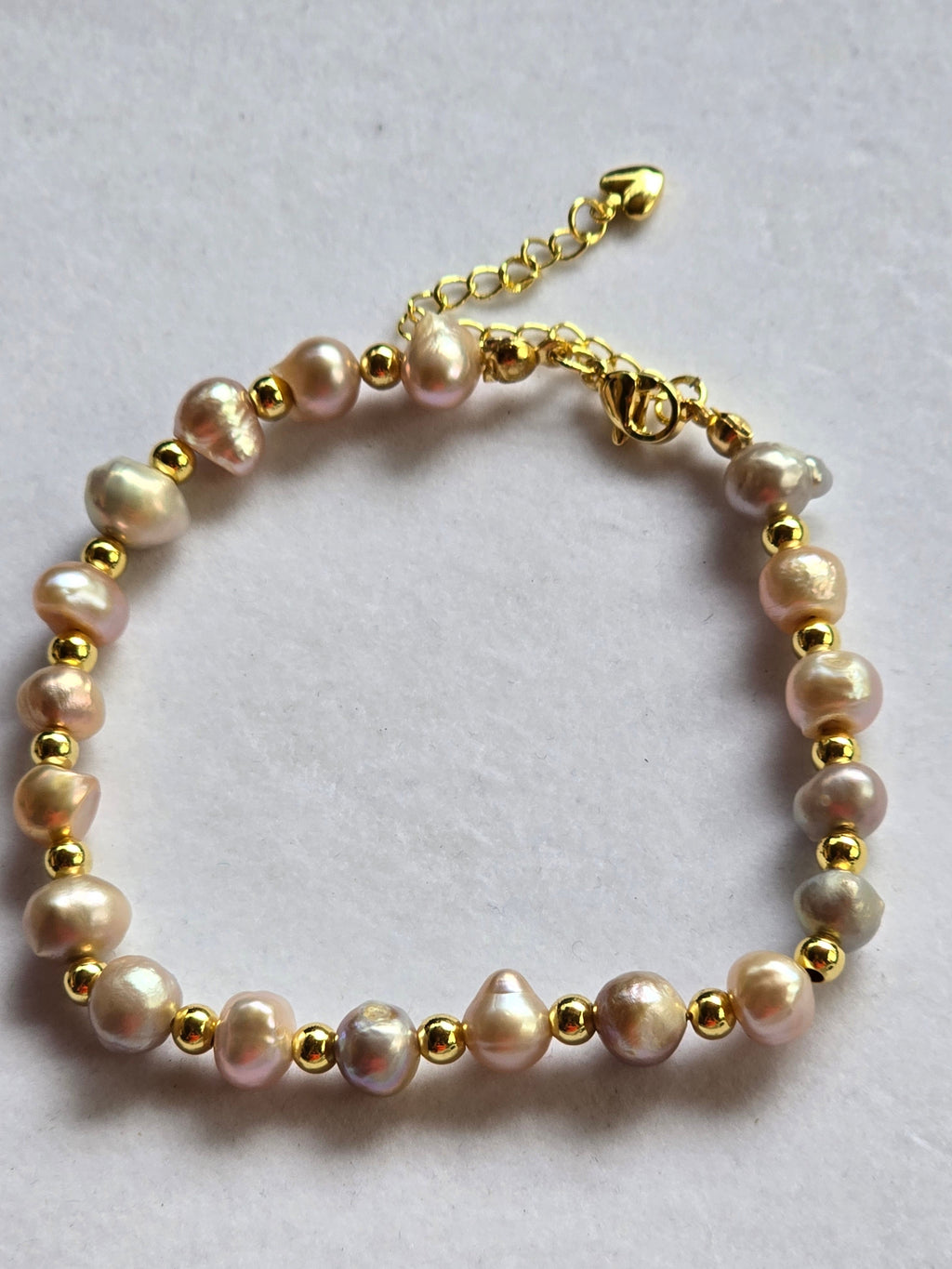 Real Pink Baroque Freshwater Pearl Bracelet | 7.5–10 Inch