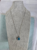 Blue Opal Sun Pendant Necklace – S925 Sterling Silver