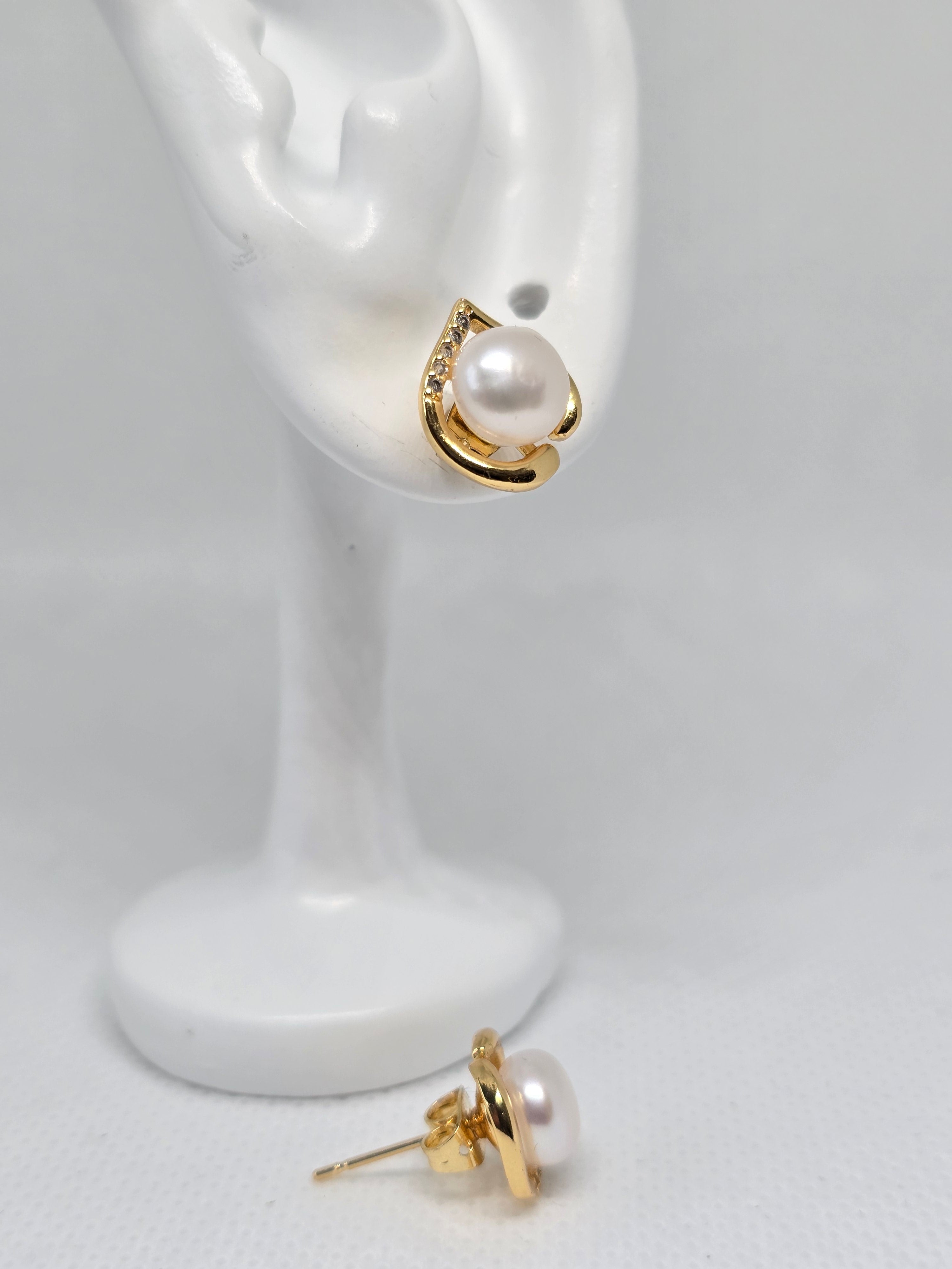 7.8mm Freshwater Pearl Jewellery Set – Necklace, Ring & Earrings