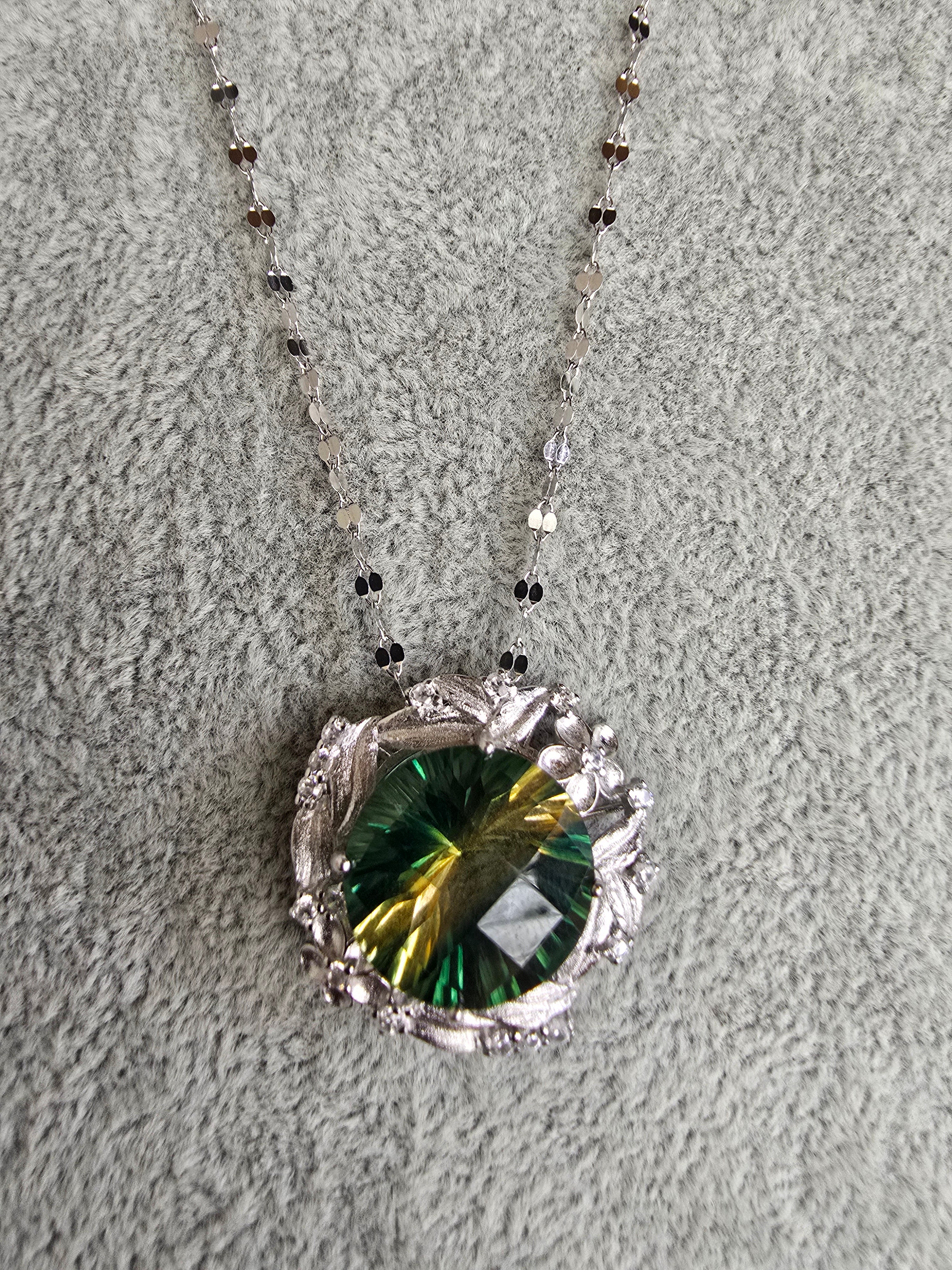 Mystic Quartz Necklace – S925 Silver Setting