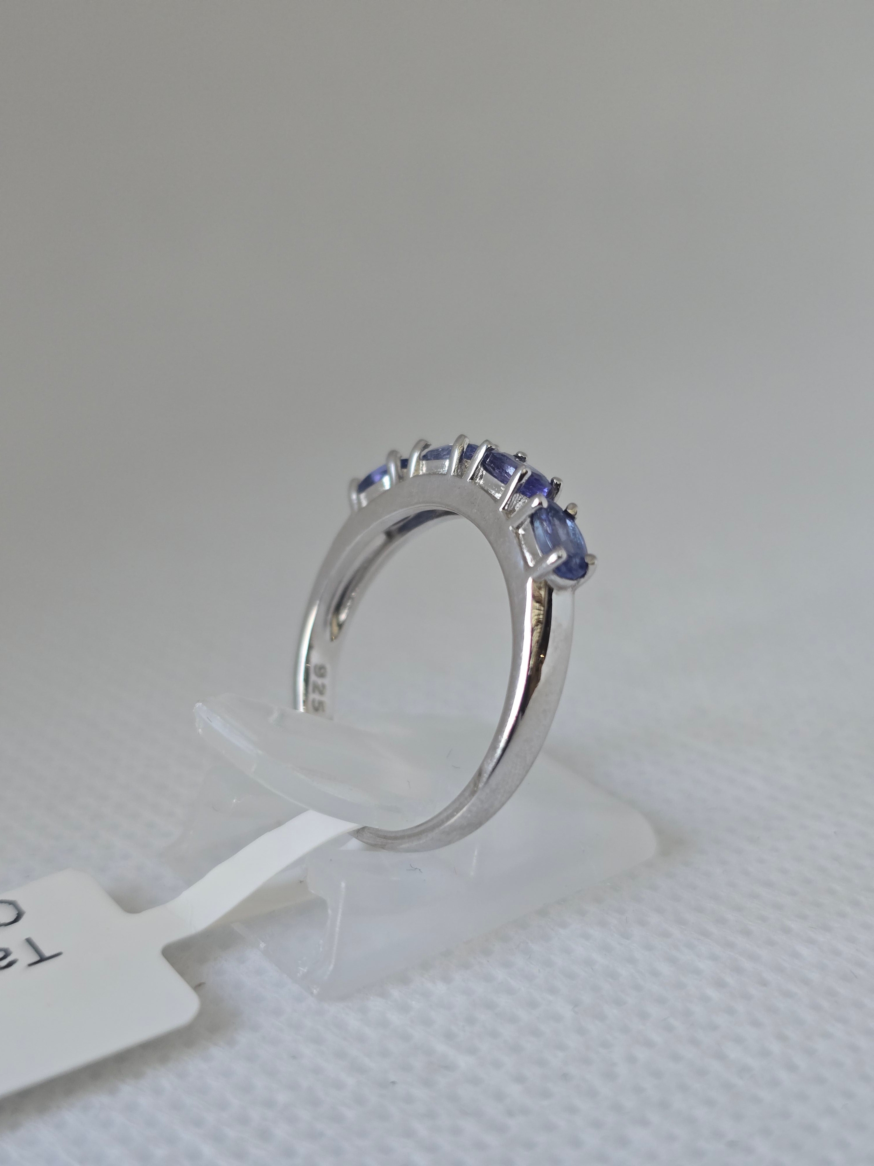 Tanzanite Five-Stone Band Ring in S925 Silver