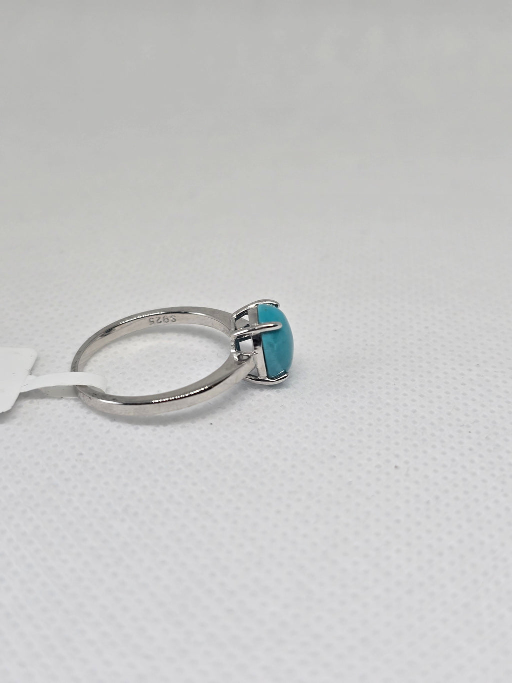 Natural Turquoise Solitaire Ring – S925 Sterling Silver