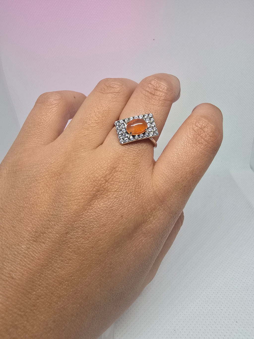 Natural Carnelian Ring – S925 Silver