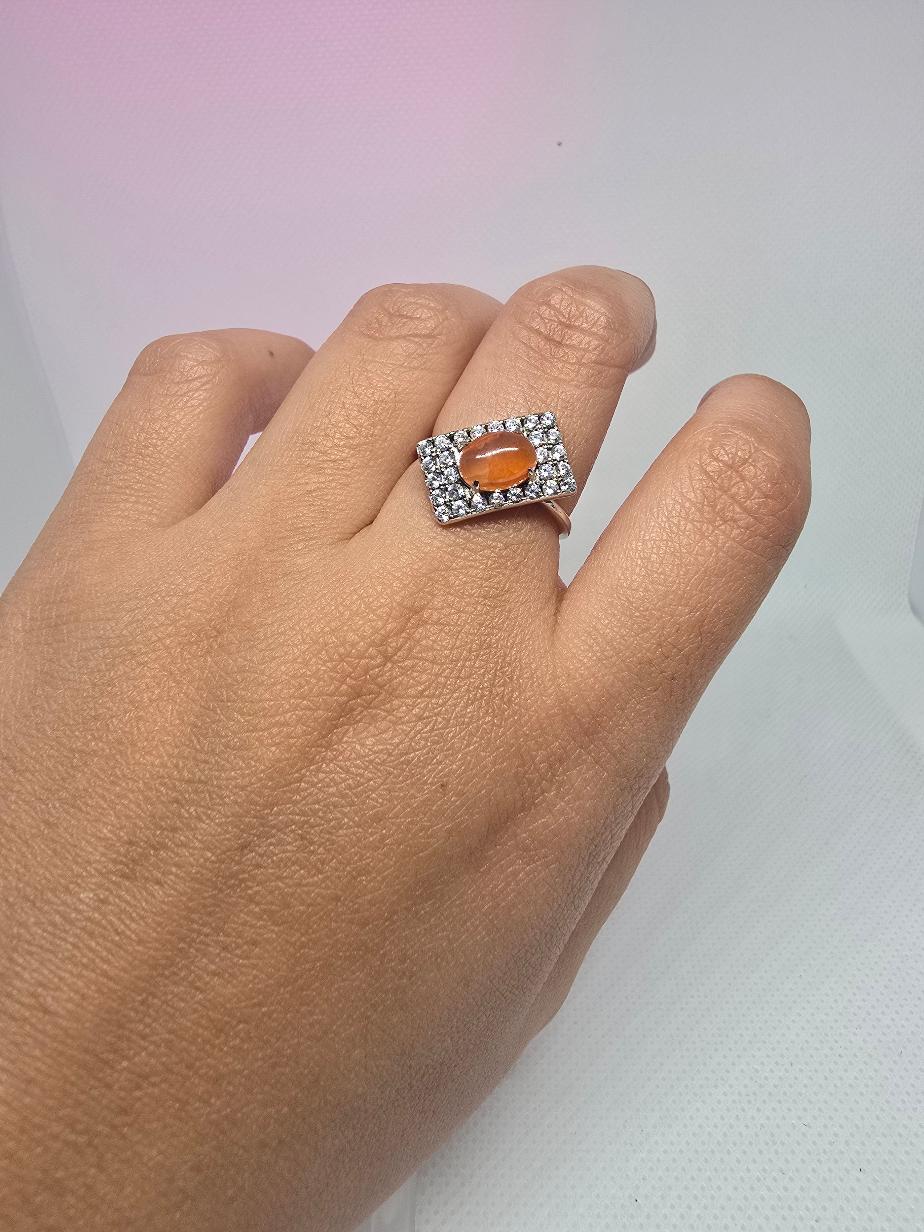Natural Carnelian Ring – S925 Silver