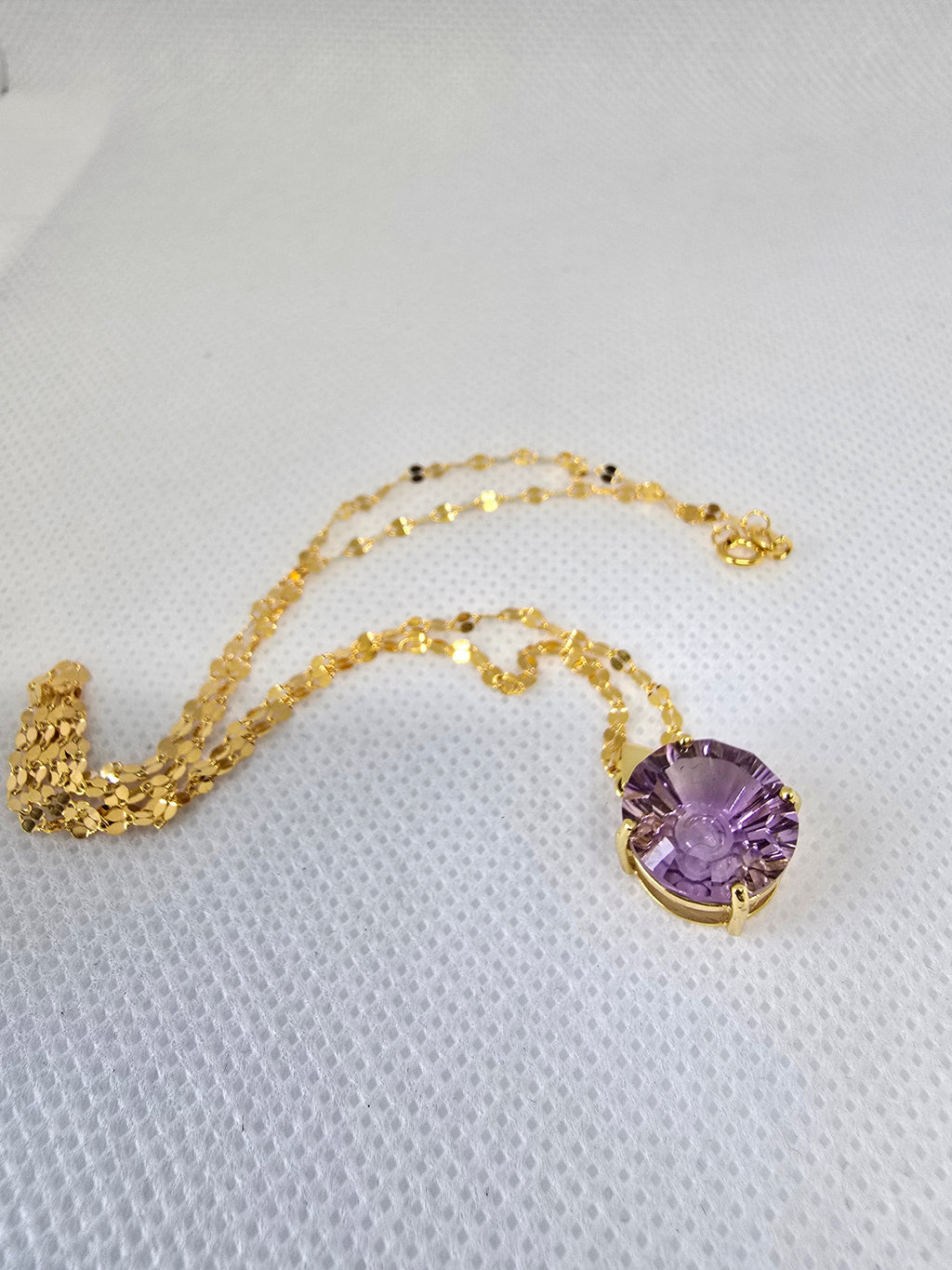 Ametrine Pendant Necklace | S925 Yellow Gold Plated | 18 Inch
