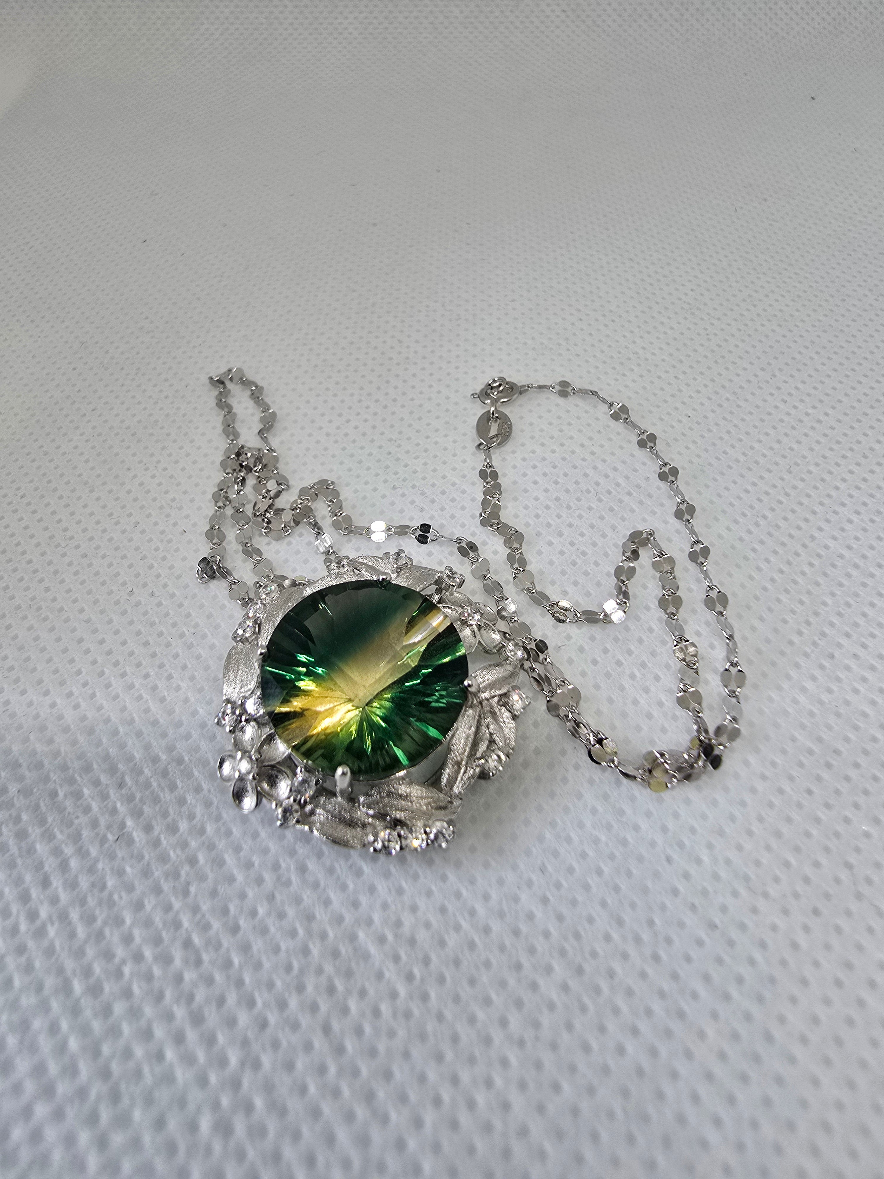 Mystic Quartz Necklace – S925 Silver Setting