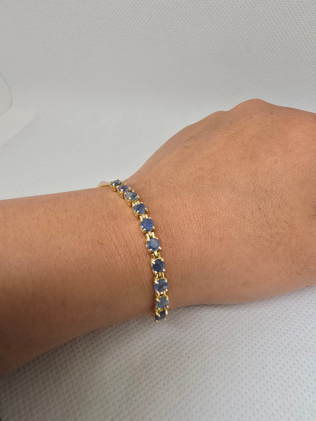 Blue Sapphire Bolo Bracelet – S925 Gold Setting