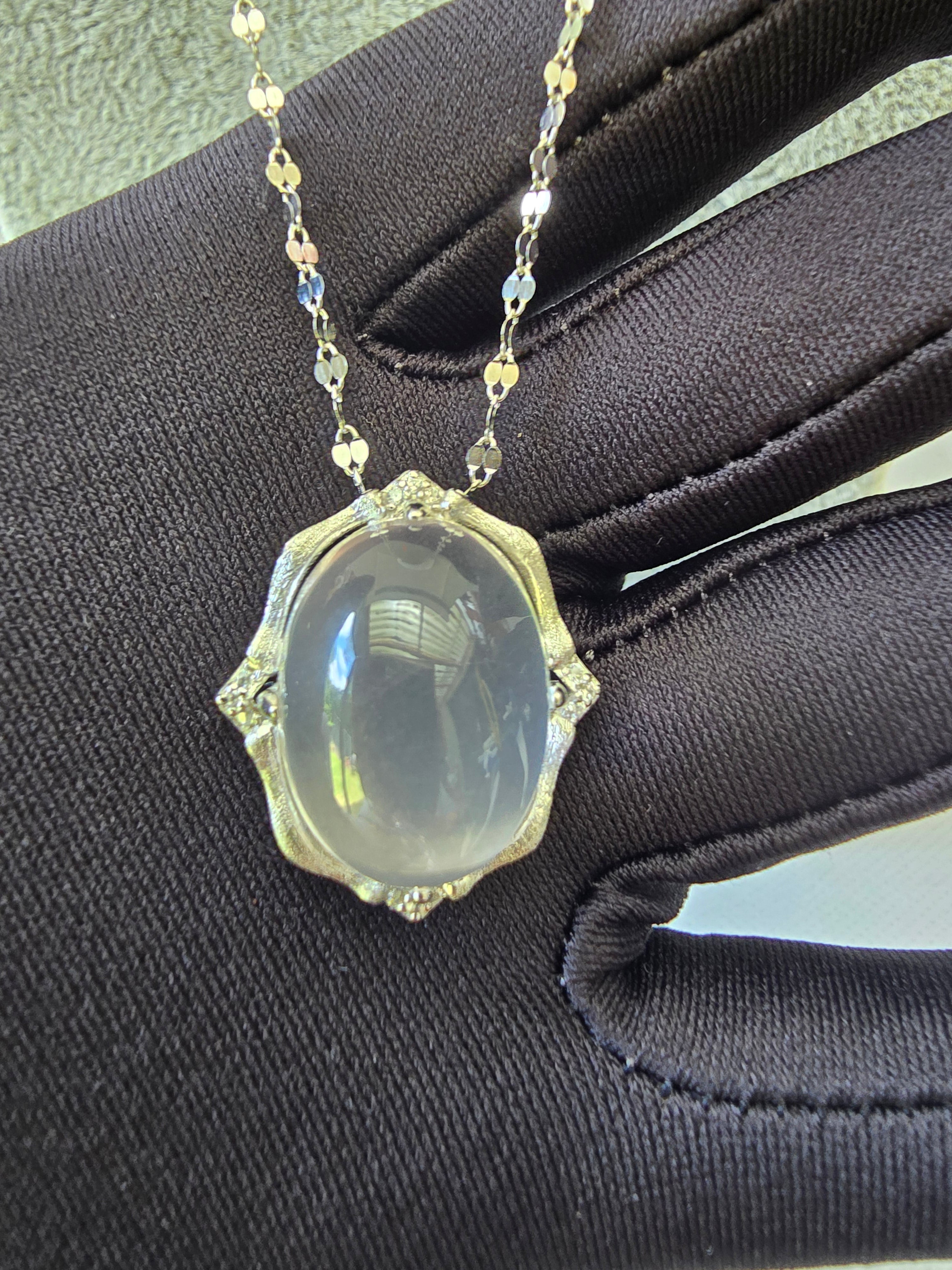Rose Quartz Oval Cabochon Pendant Necklace | 925 Silver | 18 Inch Chain