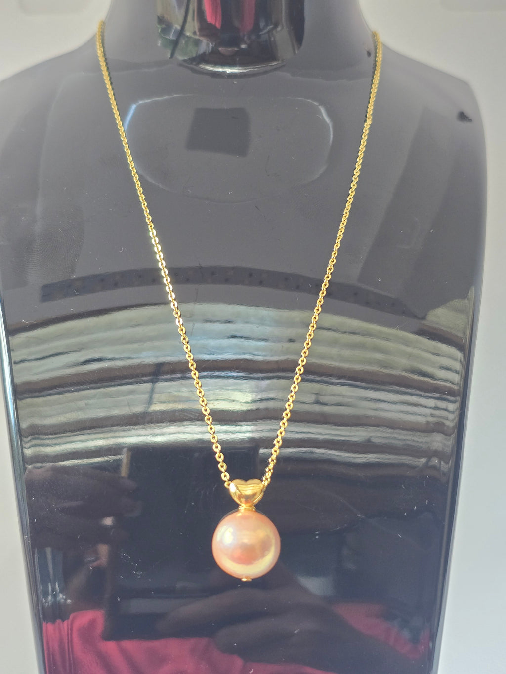 Edison Blush Pink Pearl Floating Necklace | S925 Bolo Box Chain