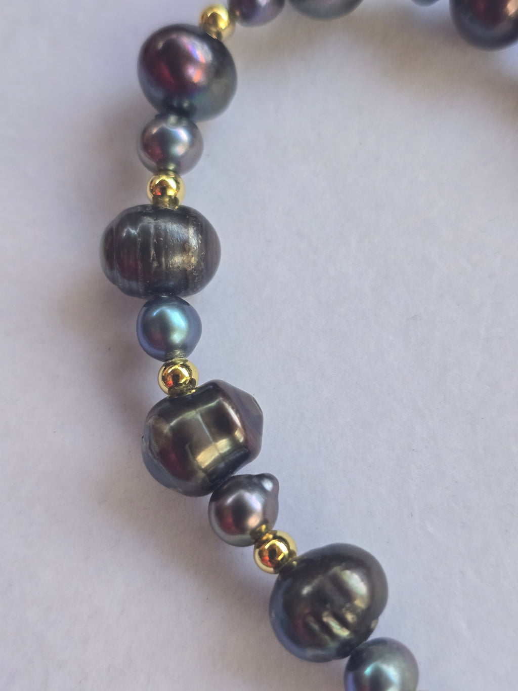 Bluish Dark Gray Baroque Freshwater Pearl Bracelet