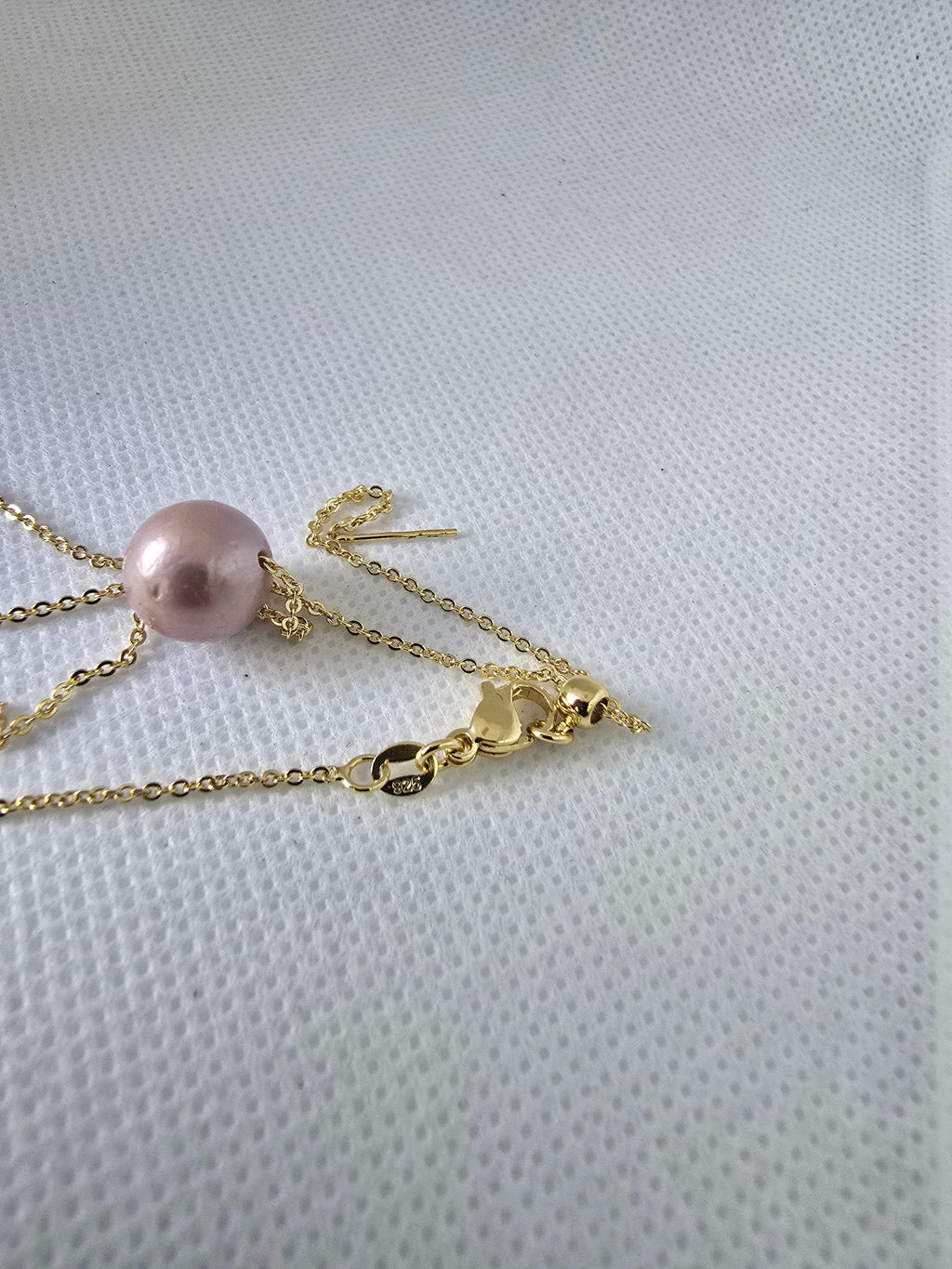 Edison Pearl Station Necklace | Adjustable S925 Gold-Plated Chain